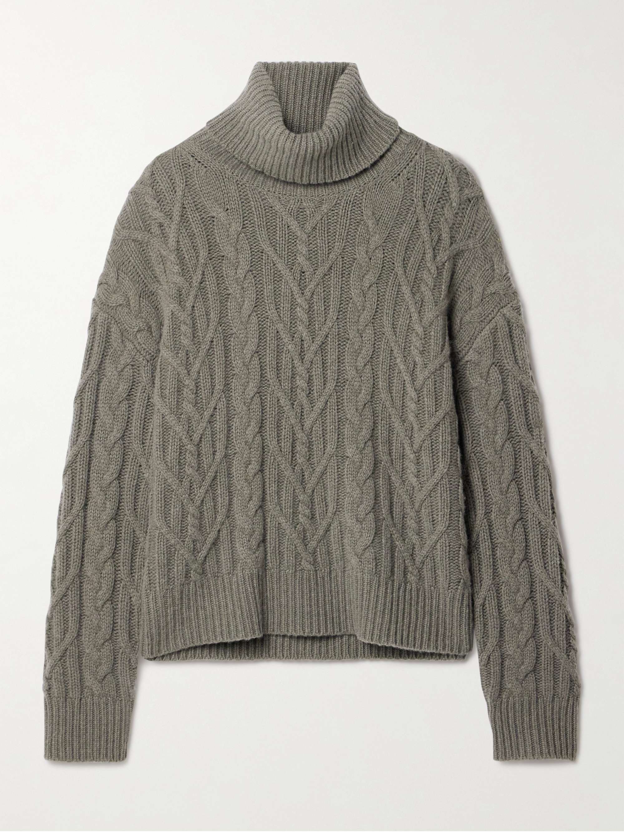 Gigi cable-knit cashmere turtleneck sweater view