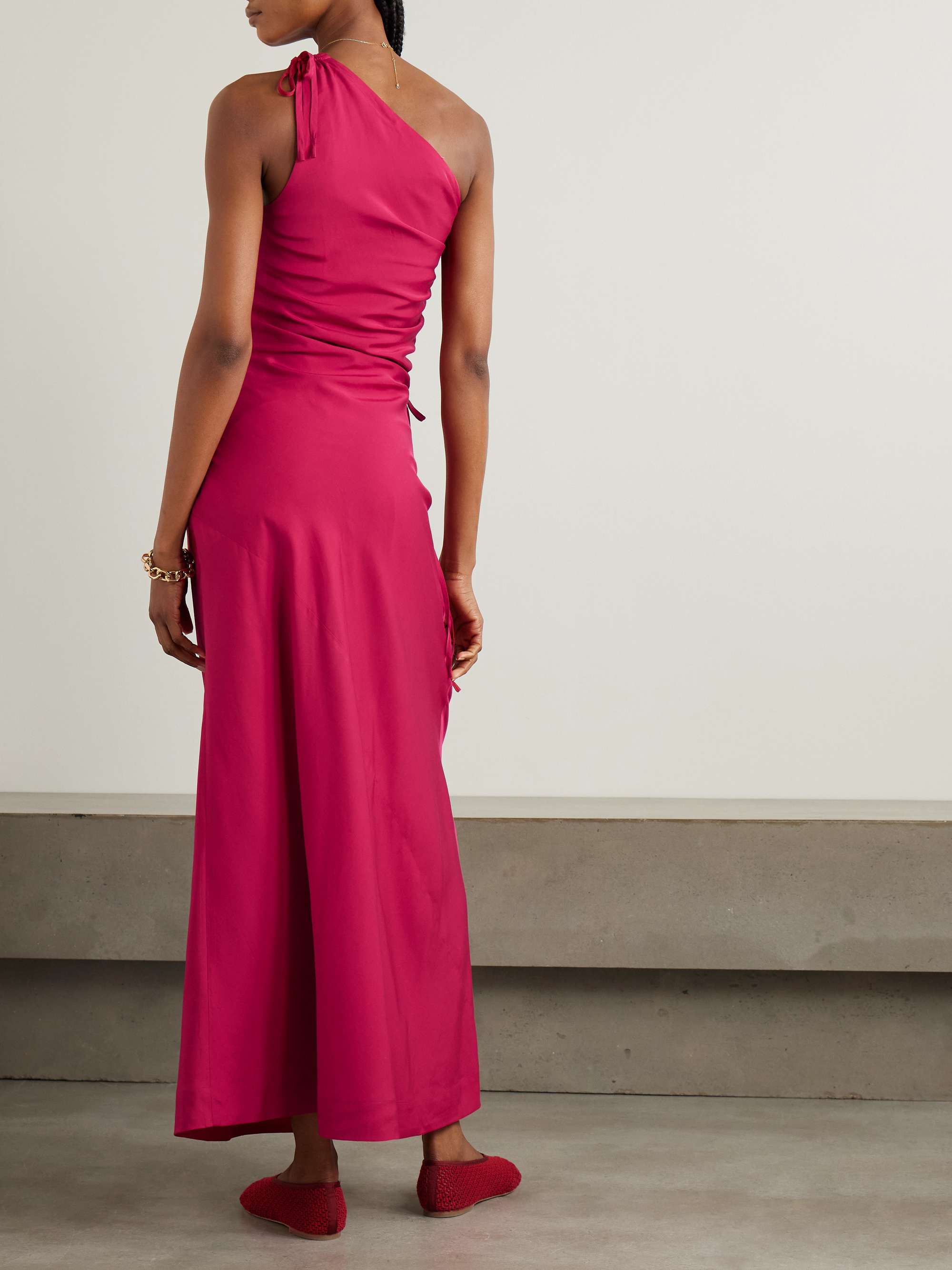 Laureles one-shoulder ruched TENCEL™ Lyocell maxi dress view