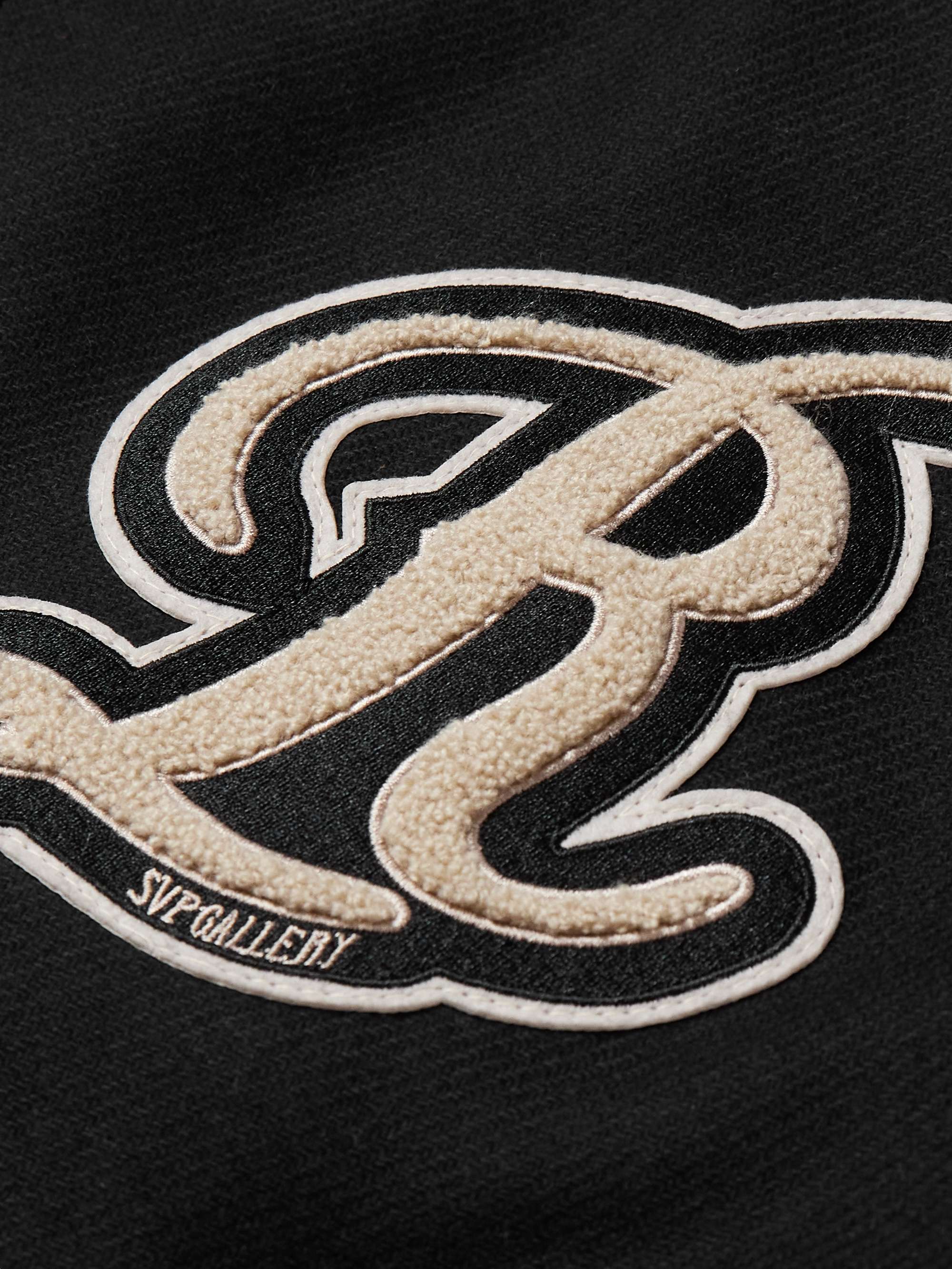 + RSVP GALLERY Logo-Appliquéd Leather-Trimmed Wool-Blend Felt Varsity Jacket view