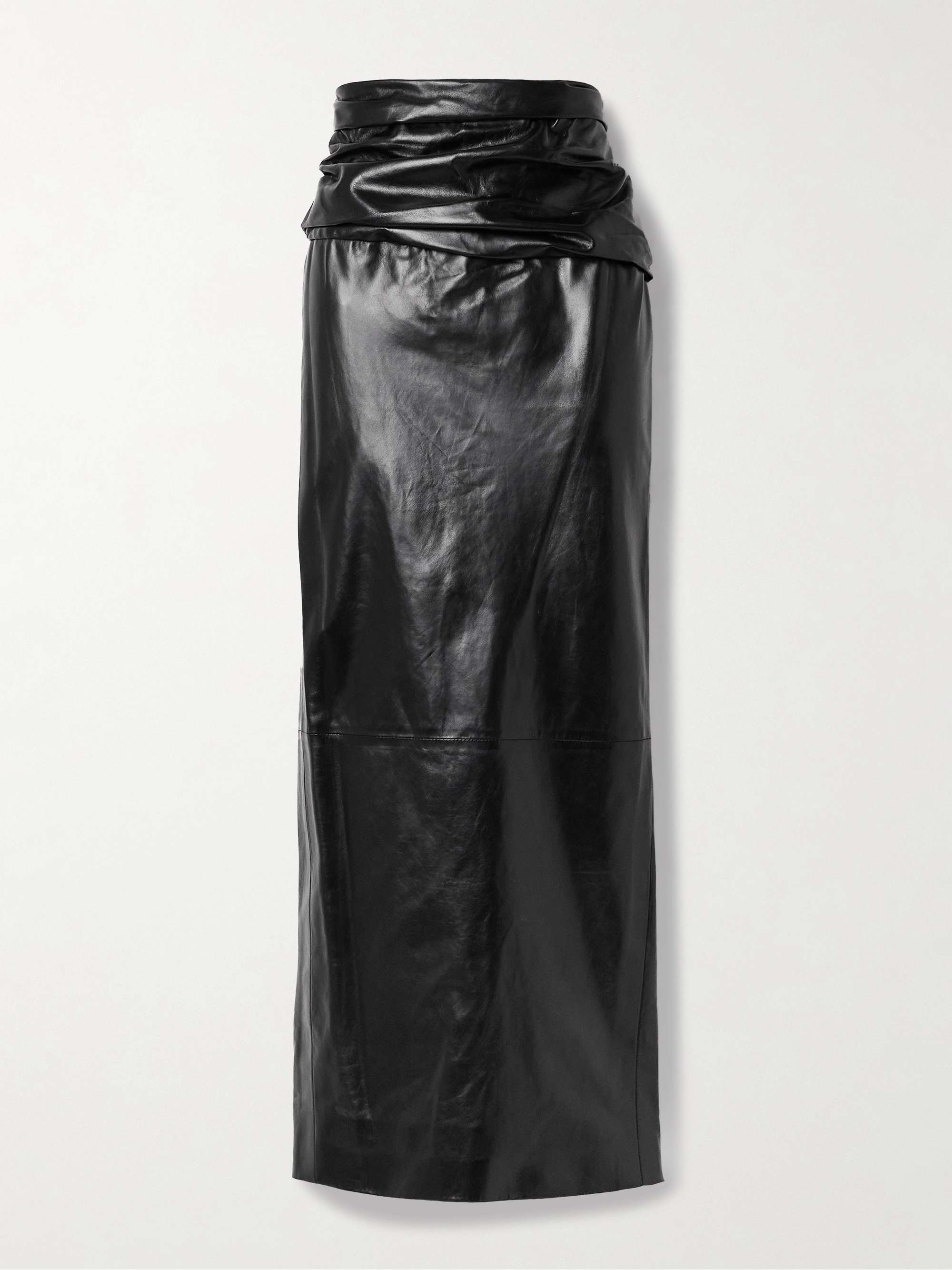 Winler gathered leather maxi skirt view
