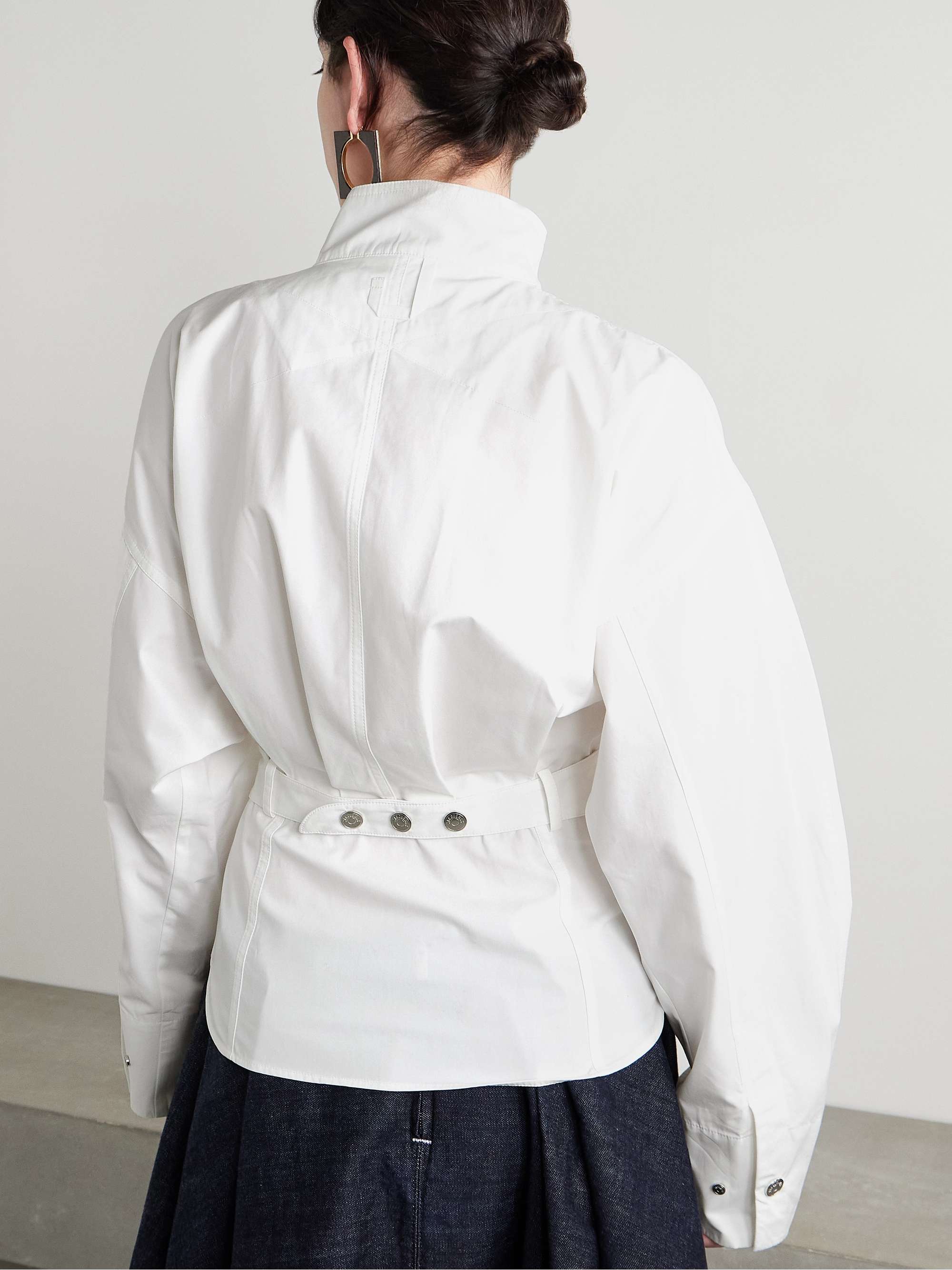 Belted cotton-poplin shirt view