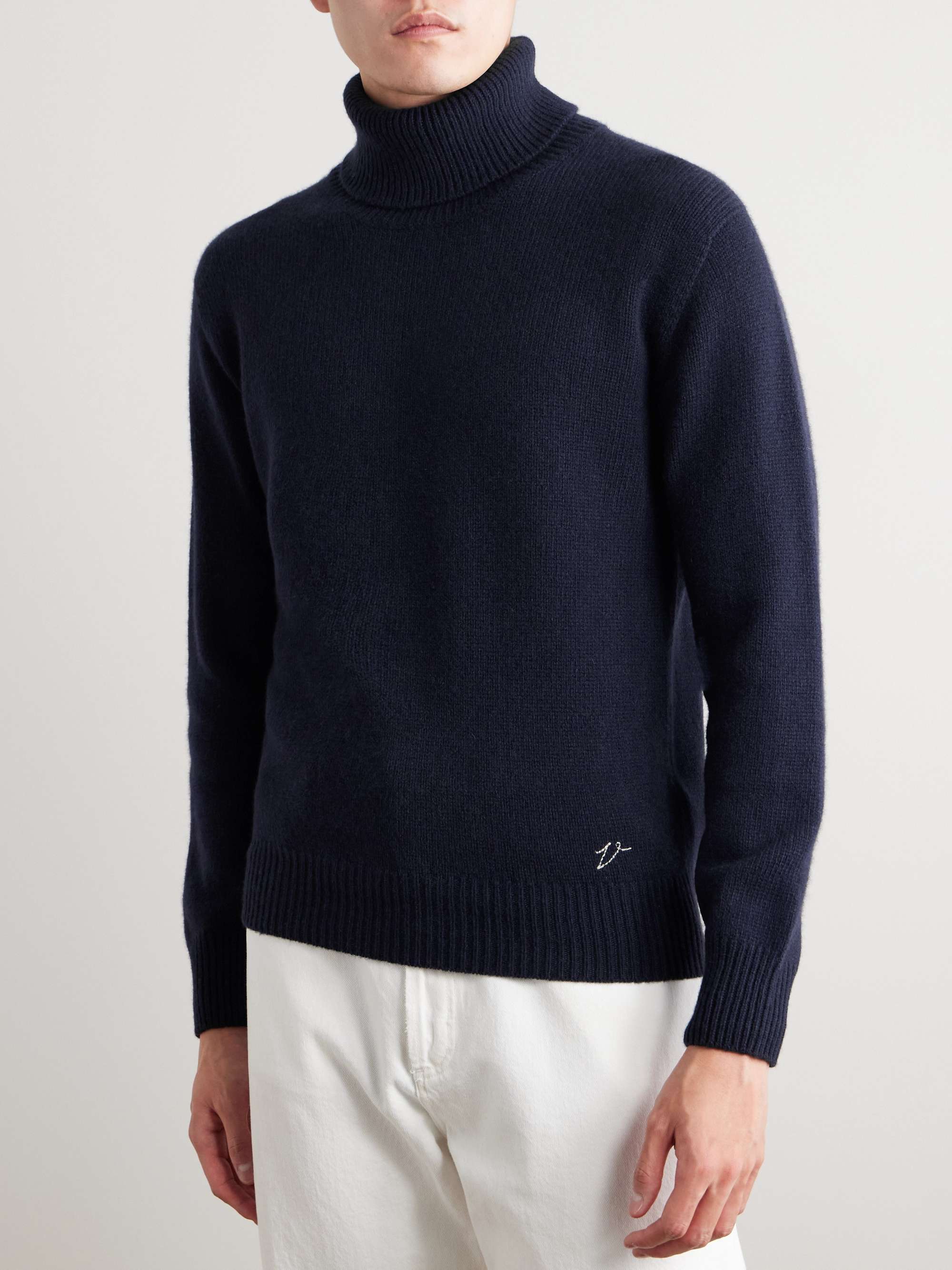 Logo-Embroidered Cashmere Rollneck Sweater view