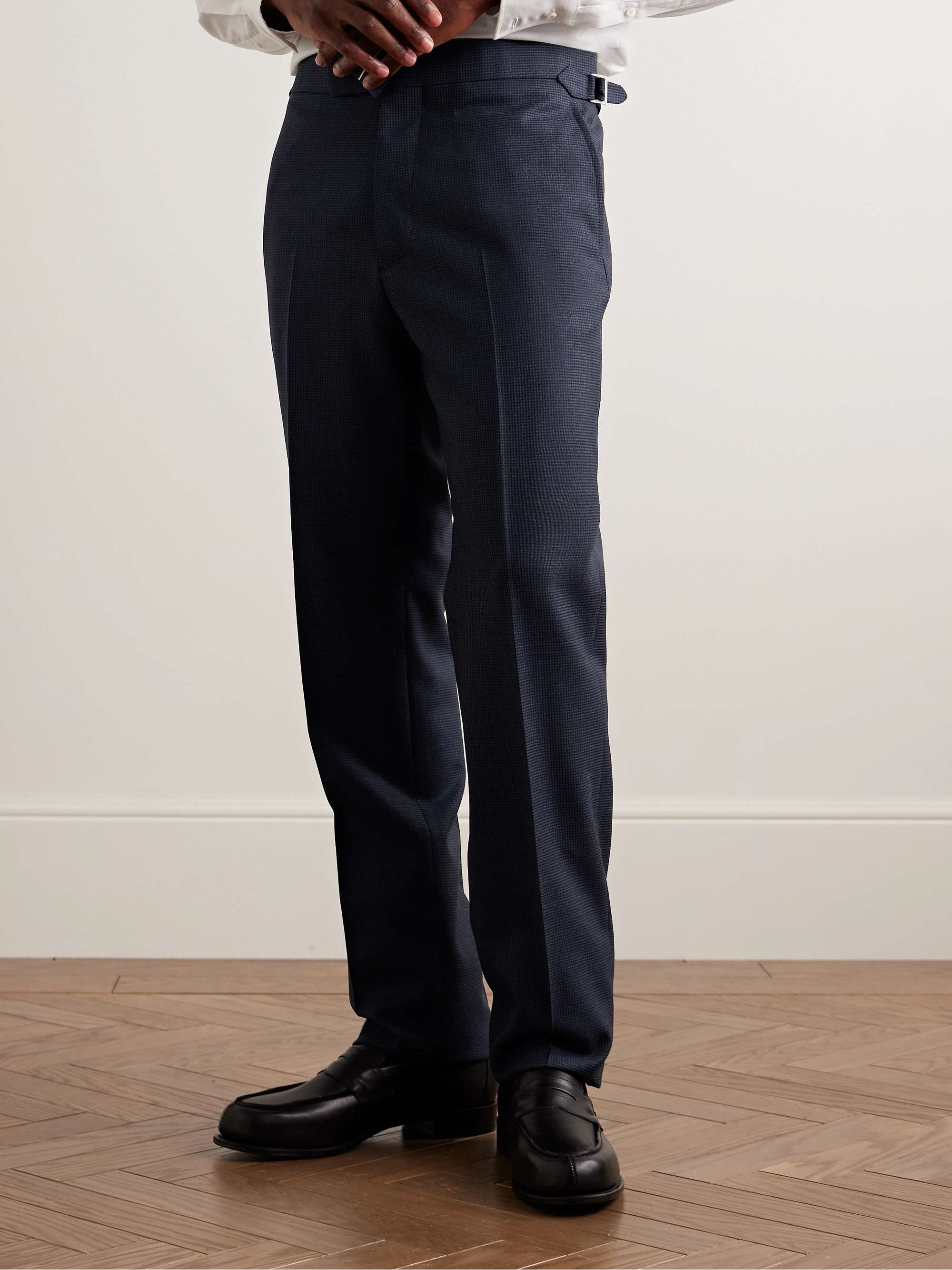 Slim-Fit Straight-Leg Puppytooth Wool Suit Trousers view