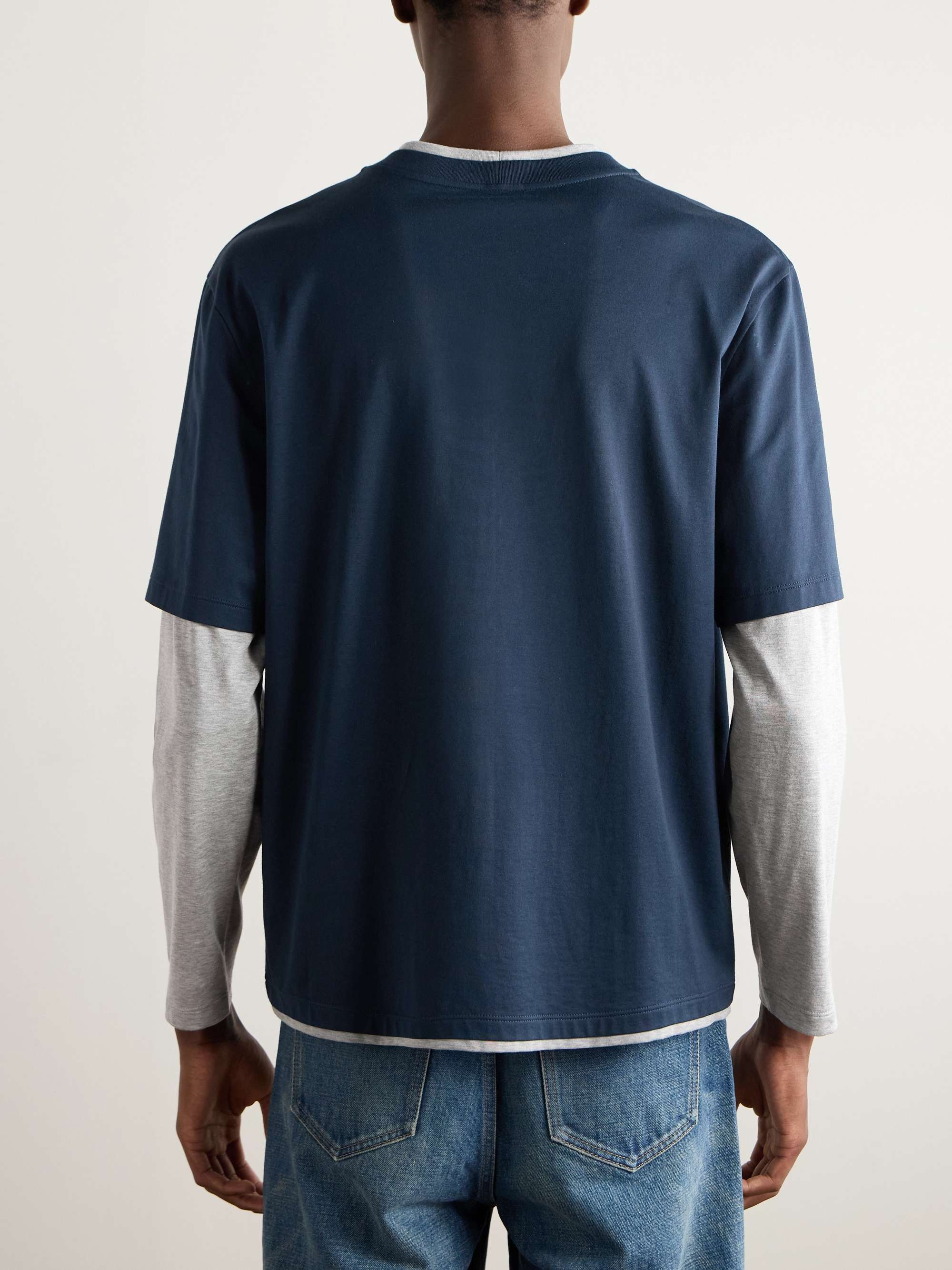 Logo-Print Layered Cotton-Jersey T-Shirt view