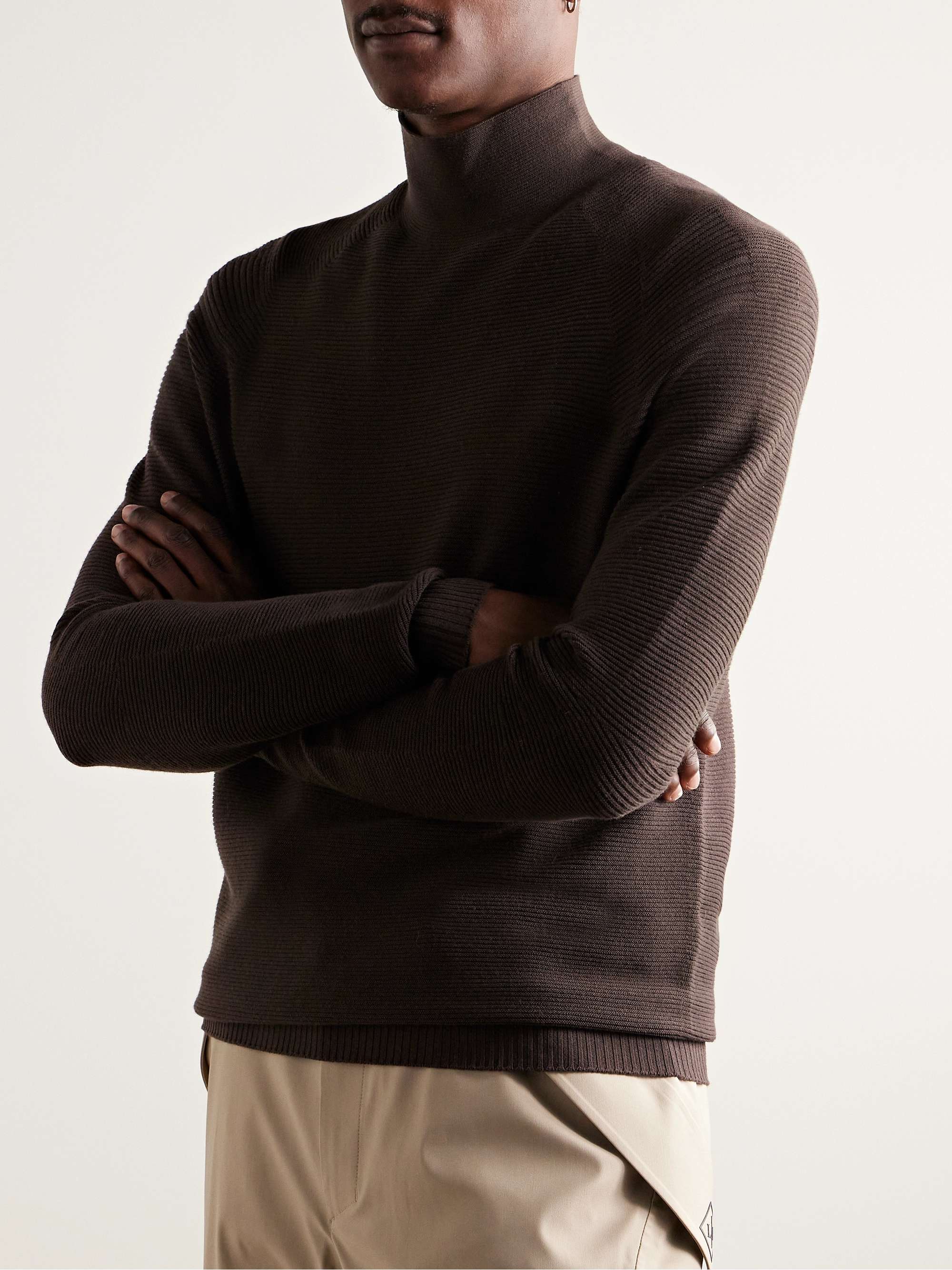 Slim-Fit Virgin Wool-Blend Rollneck Ski Base Layer view