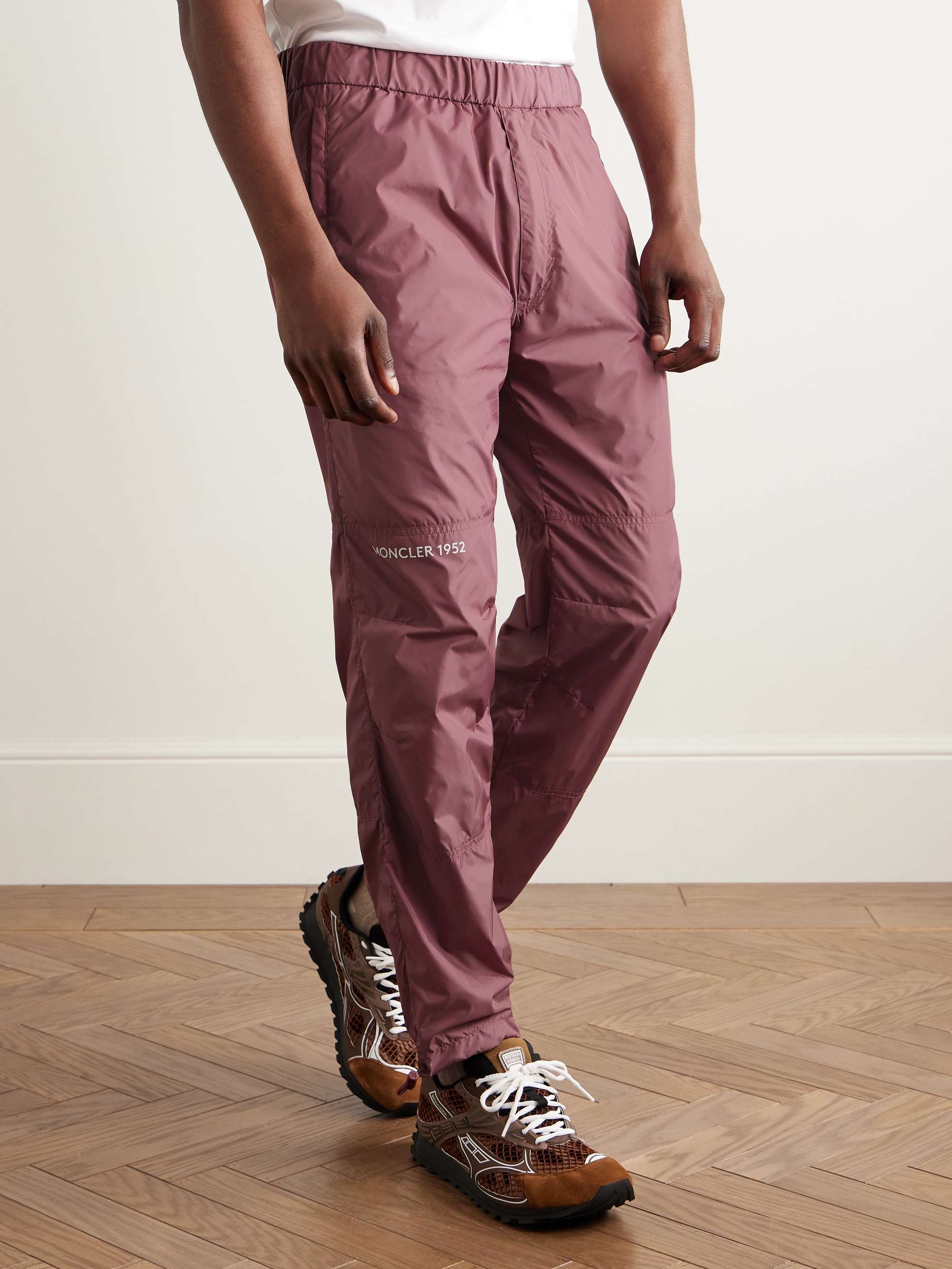 2 Moncler 1952 Tapered Logo-Print Shell Trousers view