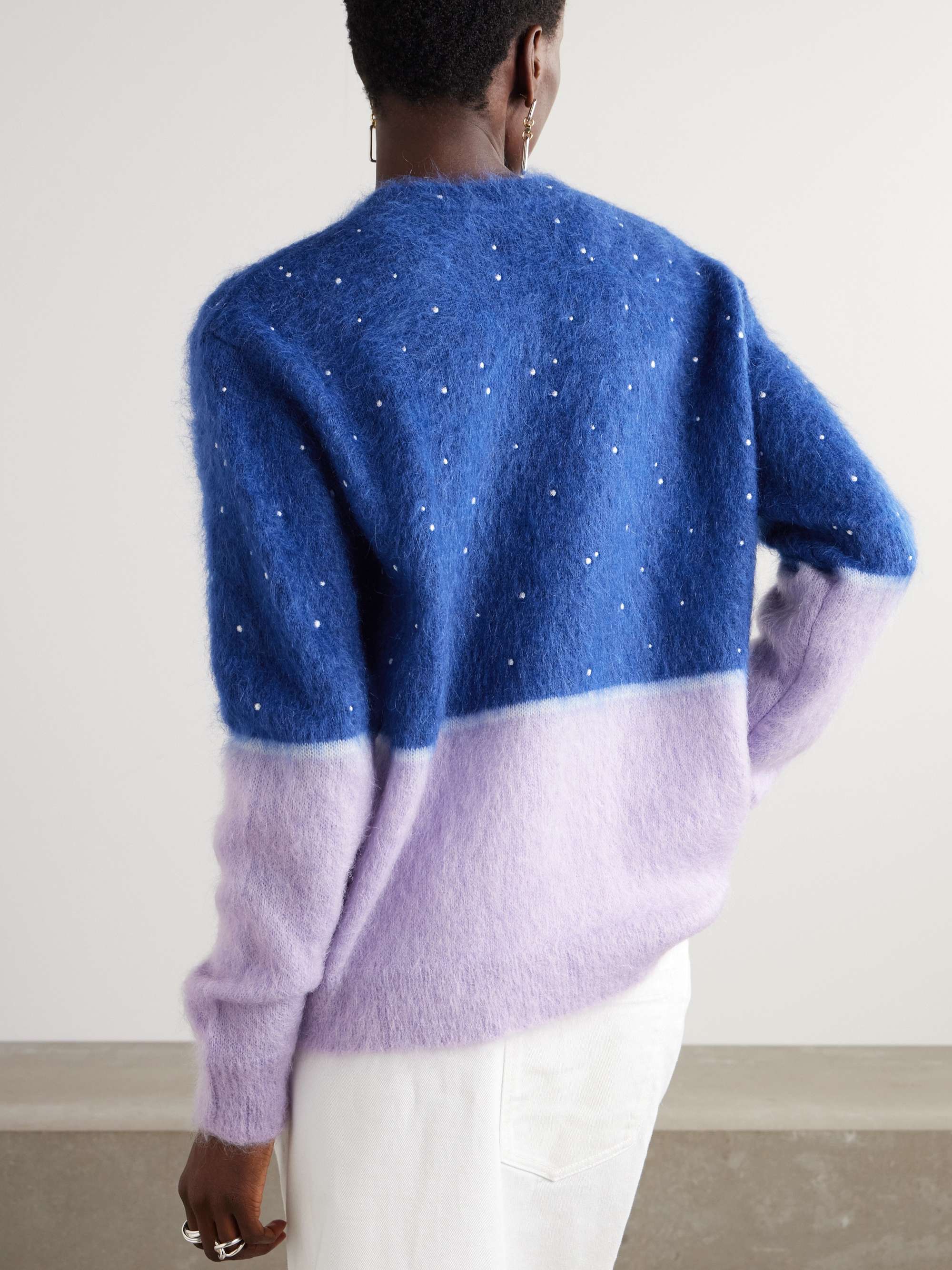 Anagram embroidered brushed mohair-blend sweater view