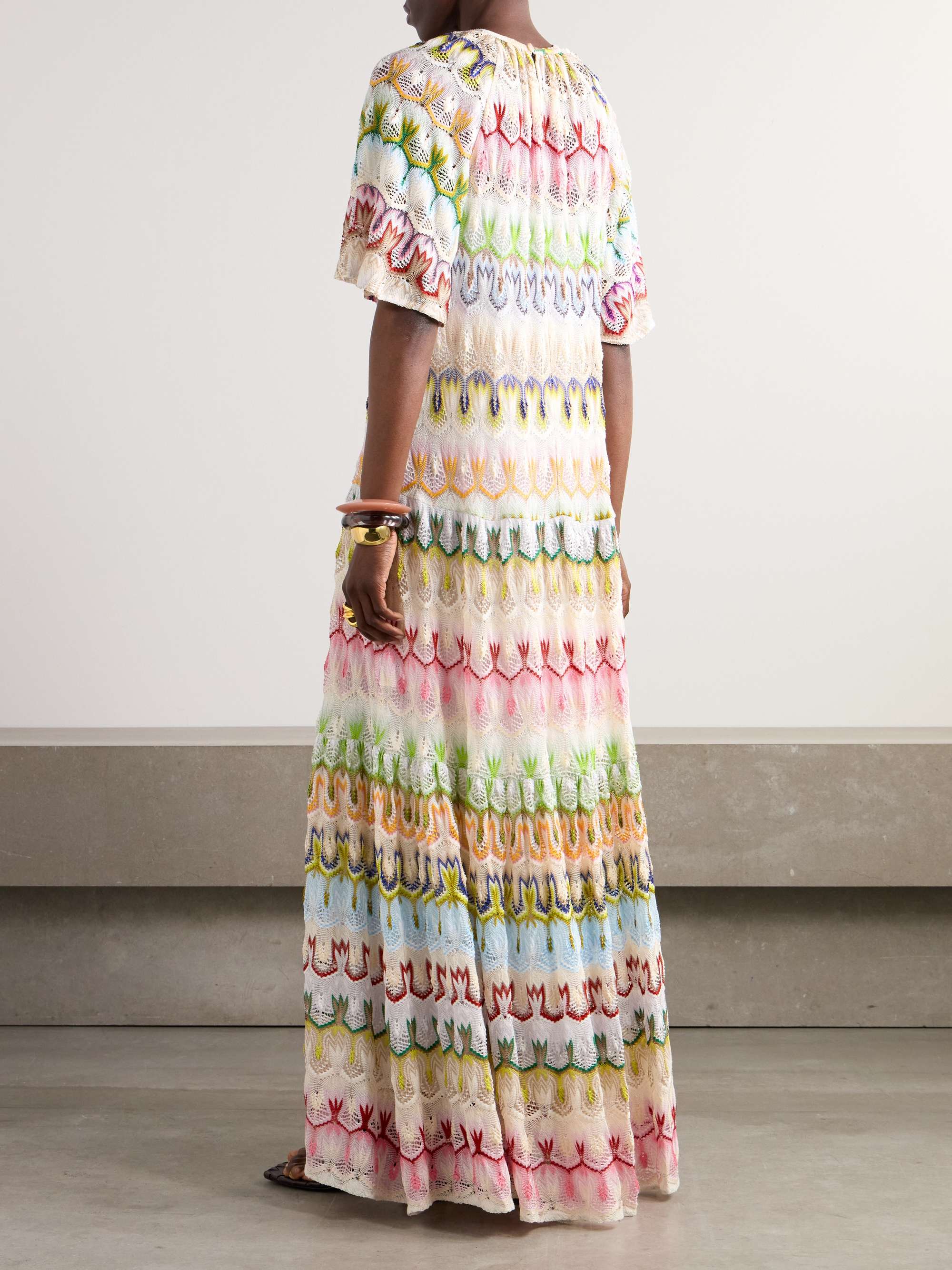 Crochet-knit maxi dress view