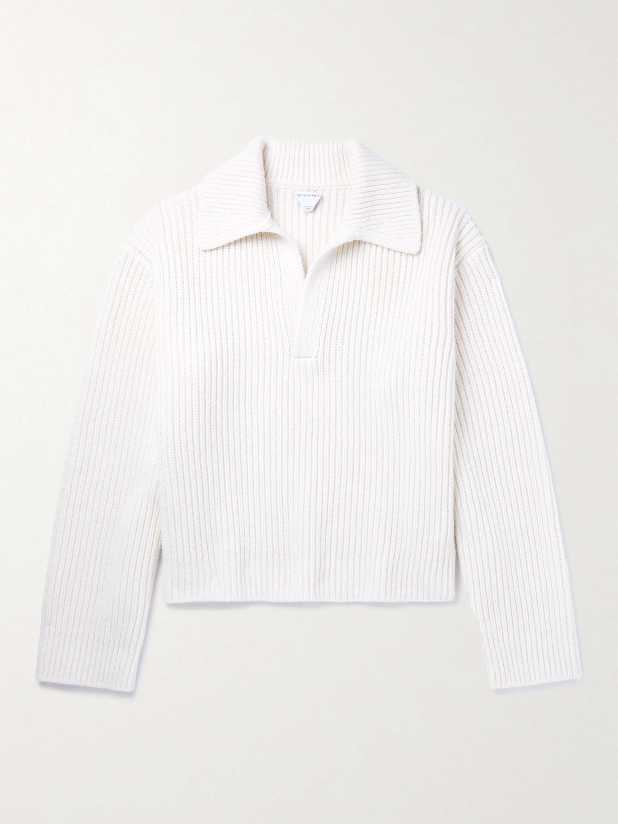 Ribbed-Knit Polo Sweater view