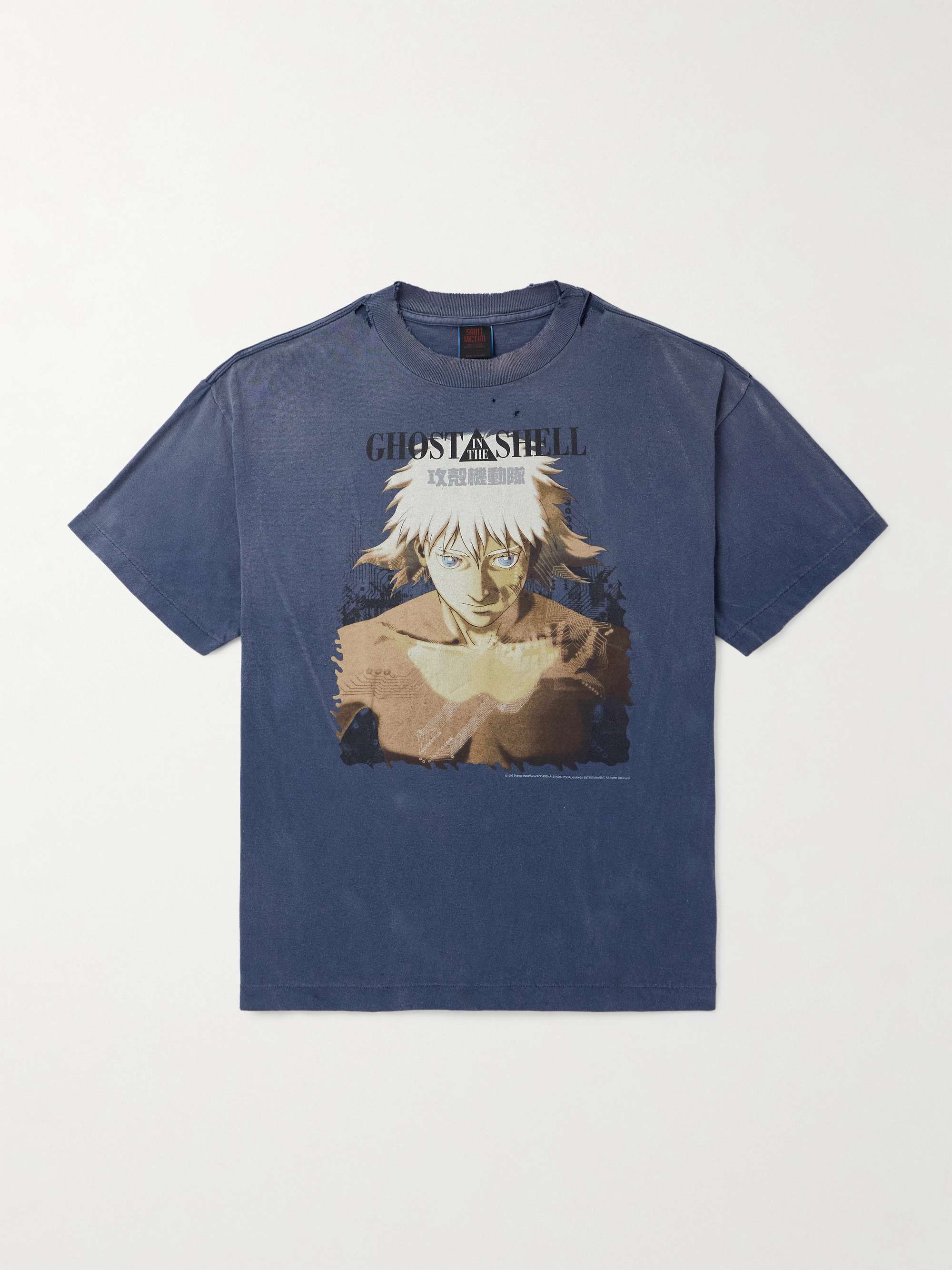 + Ghost in the Shell Distressed Printed Cotton-Jersey T-Shirt view