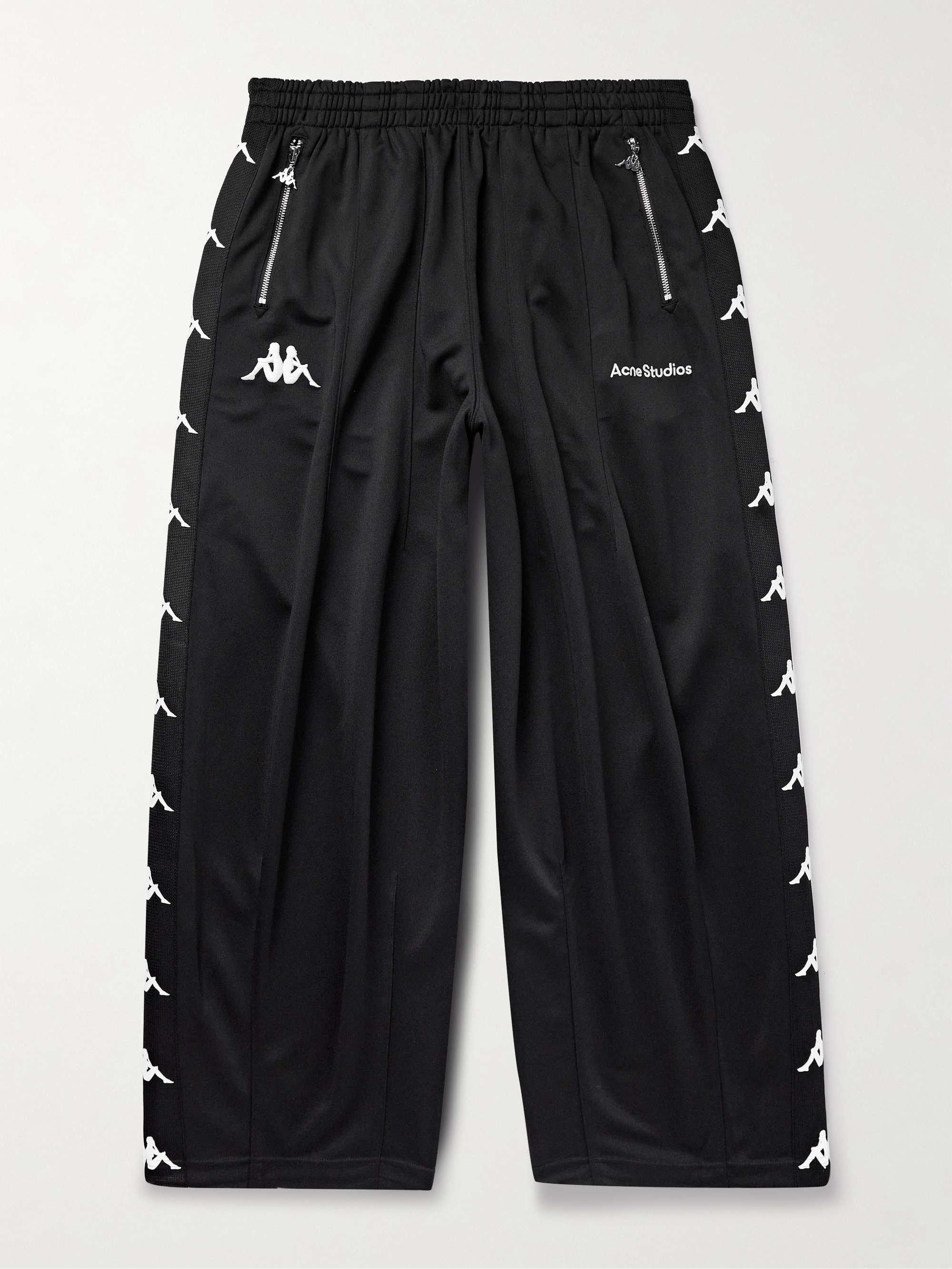 + Kappa Wide-Leg Webbing-Trimmed Logo-Embroidered Tech-Jersey Track Pants view