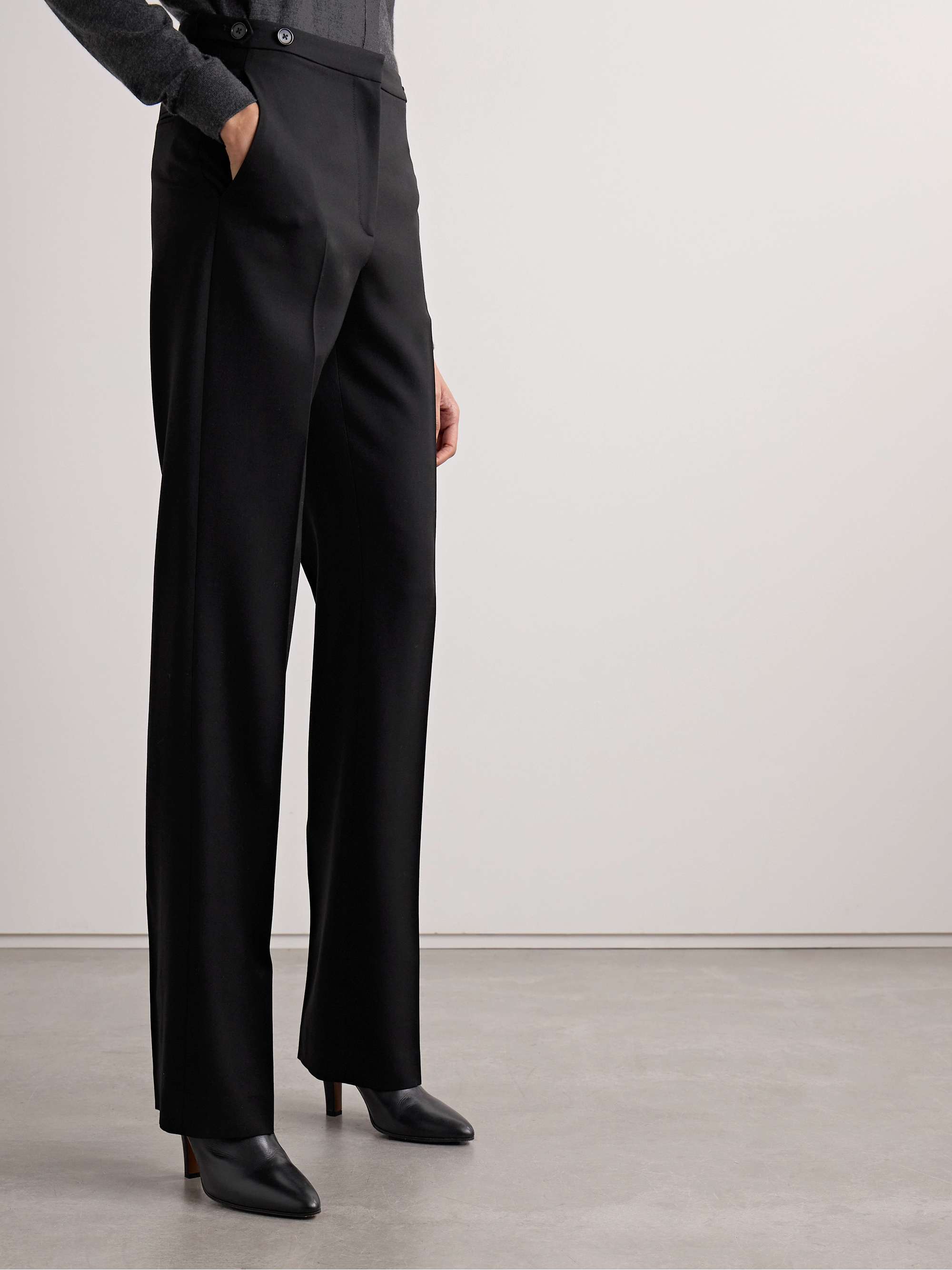 Jesse wool and silk-blend straight-leg pants view