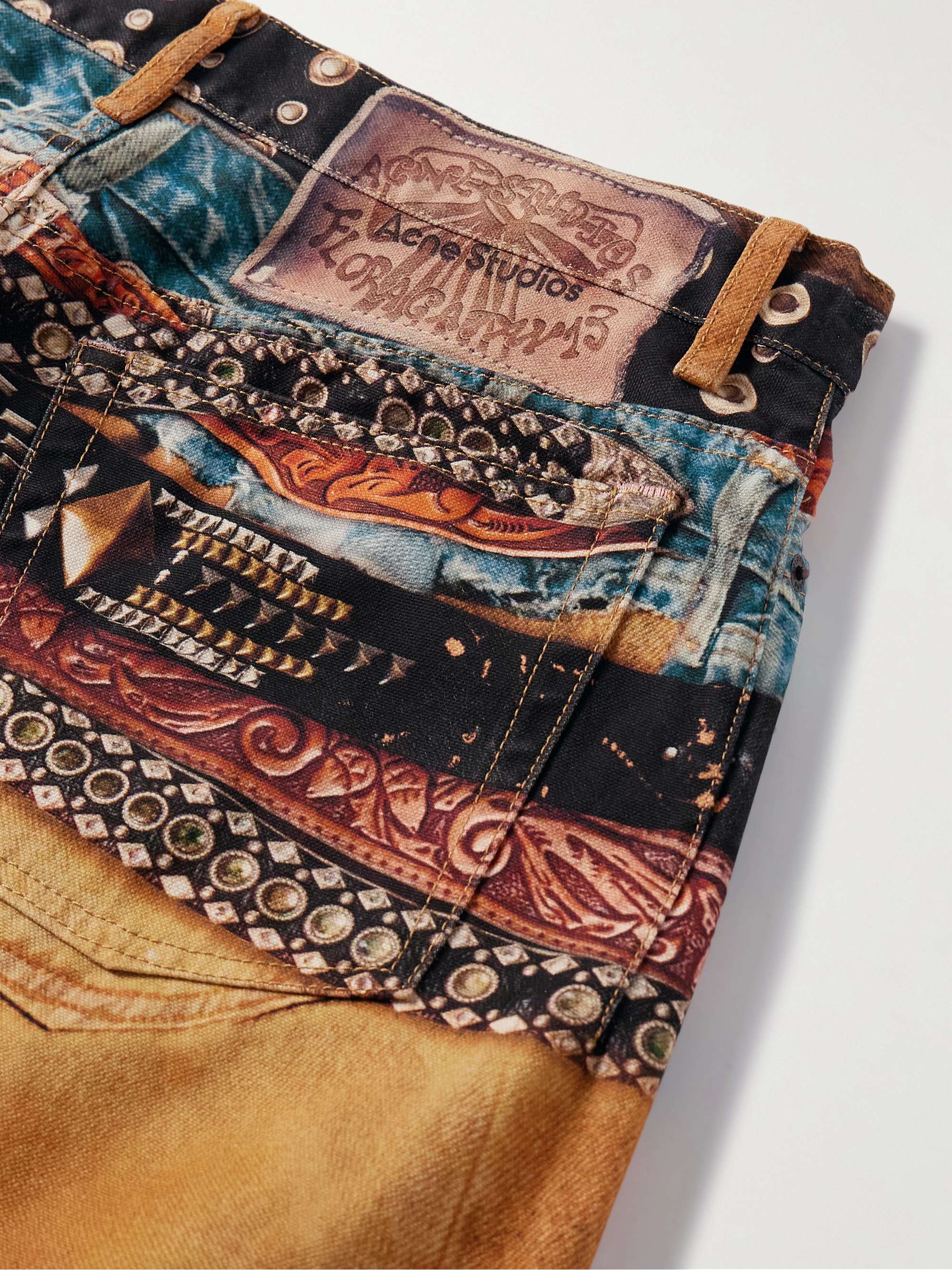 Wide-Leg Printed Cotton-Canvas Trousers view