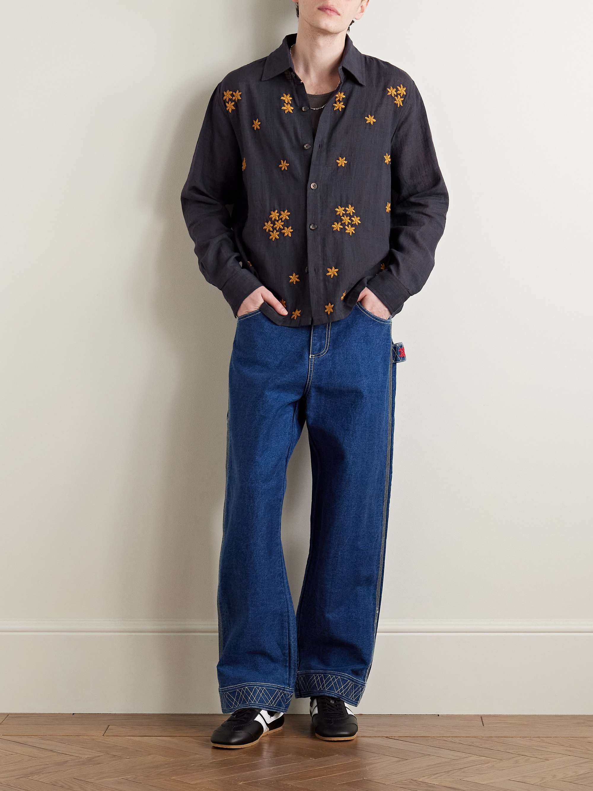 Embroidered Cotton-Voile Shirt view