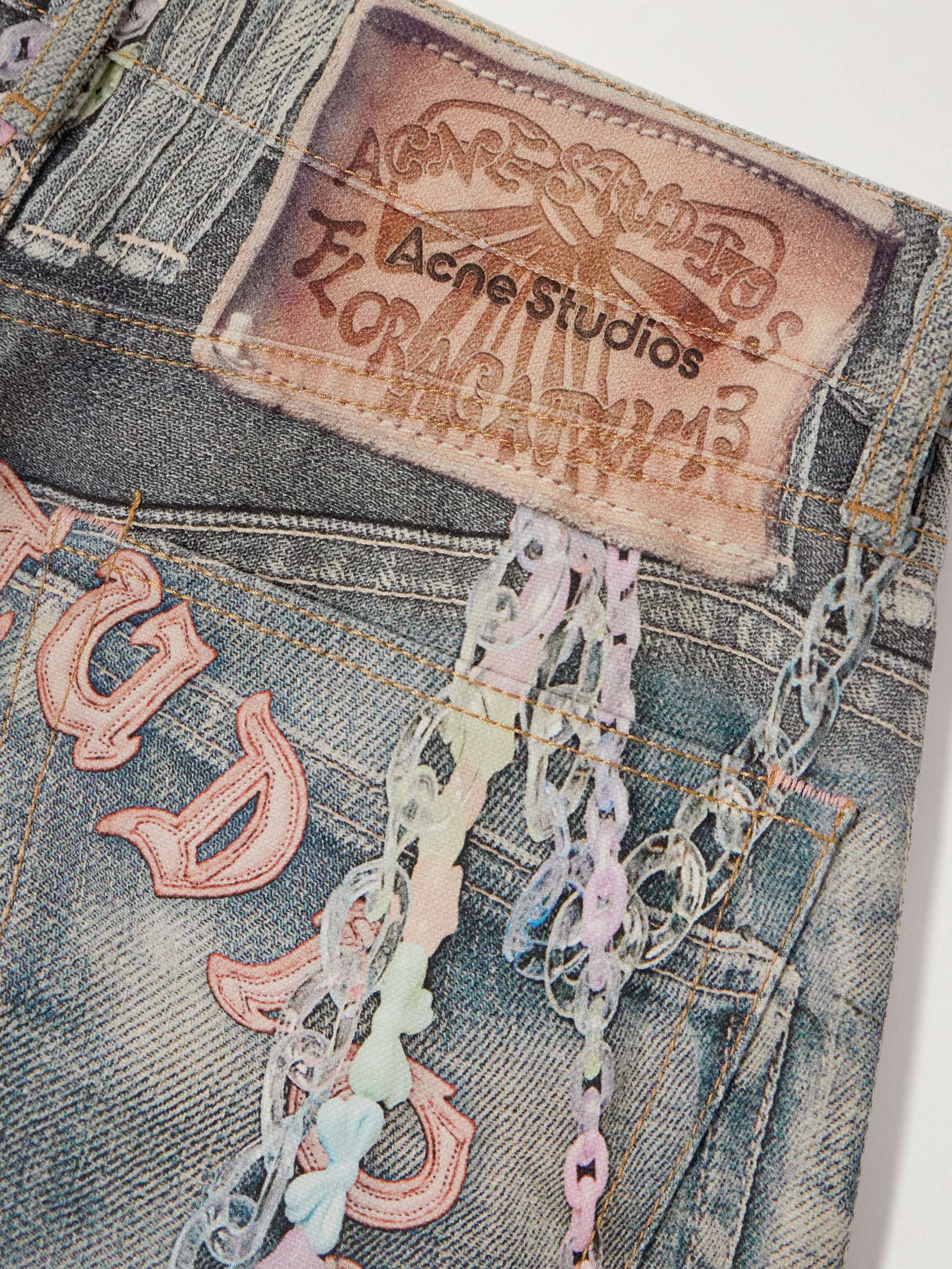 Printed wide-leg jeans view