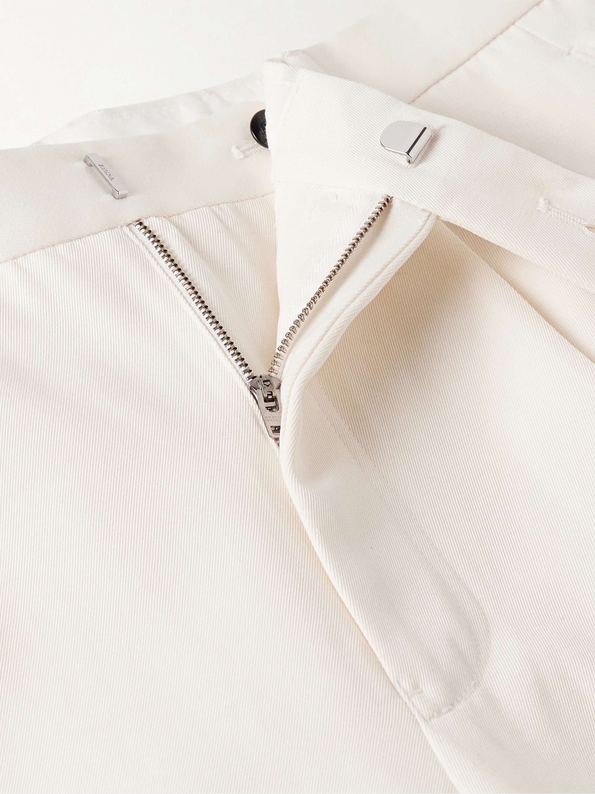 Slim-Fit Pleated Cotton and Wool-Blend Twill Trousers view