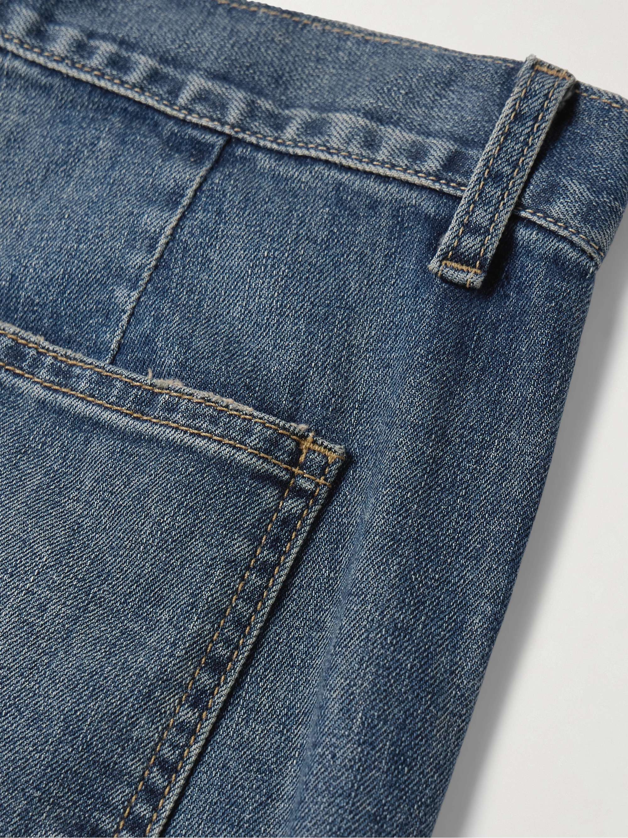 Terrell frayed high-rise straight-leg jeans view
