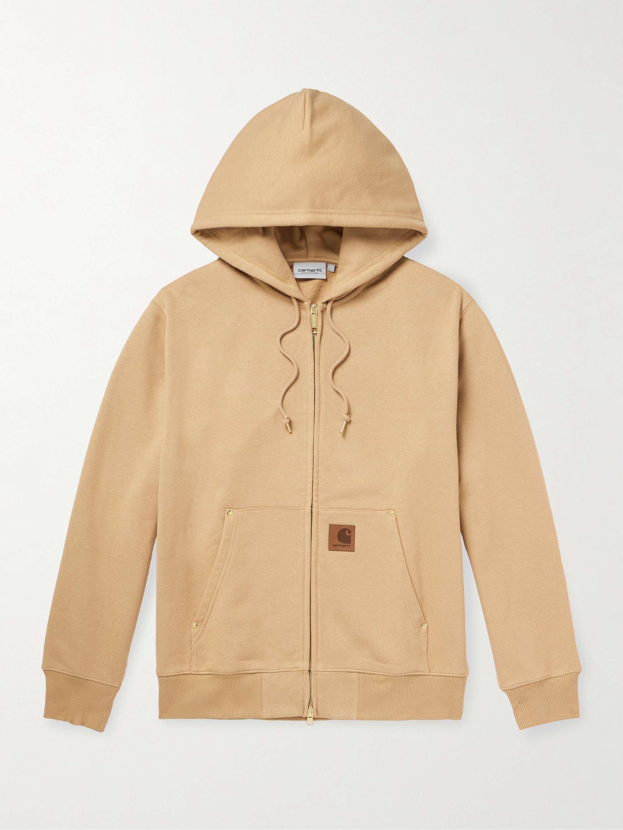 Eldon Logo-Appliquéd Cotton-Blend Jersey Zip-Up Hoodie view