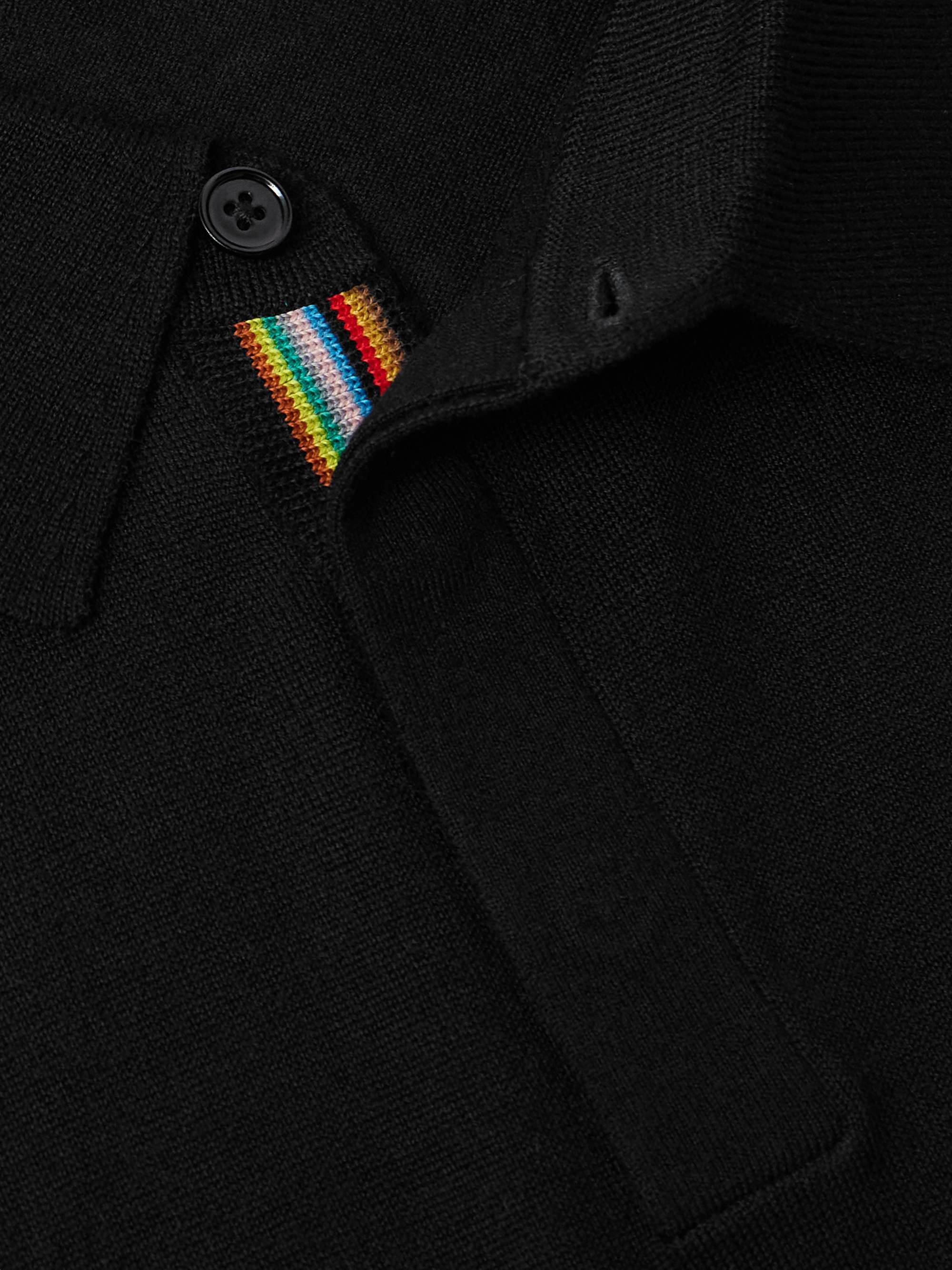 Logo-Embroidered Wool Polo Shirt view