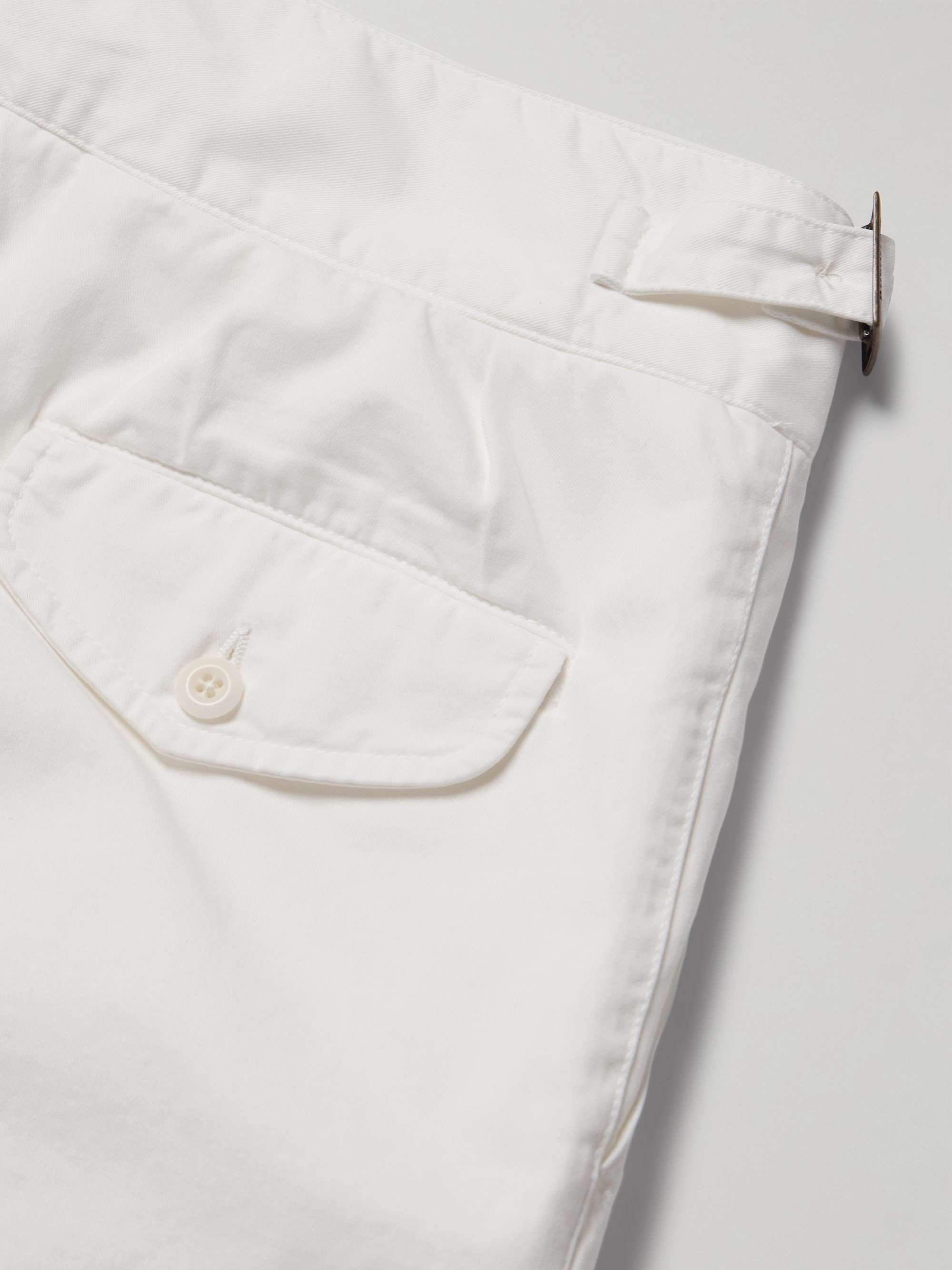 Manny Straight-Leg Pleated Cotton-Twill Trousers view