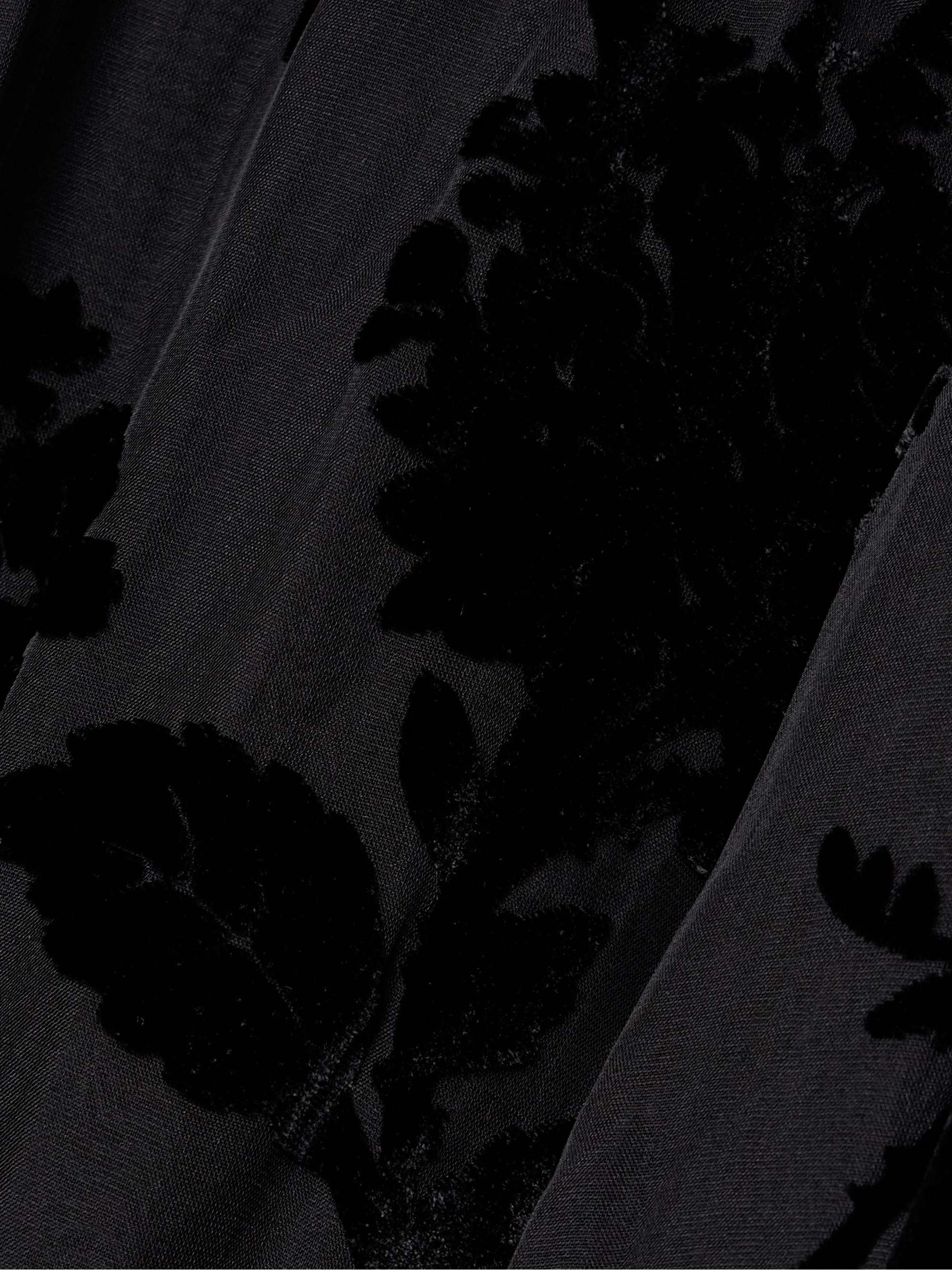 Belted dévoré-crepe de chine maxi dress view