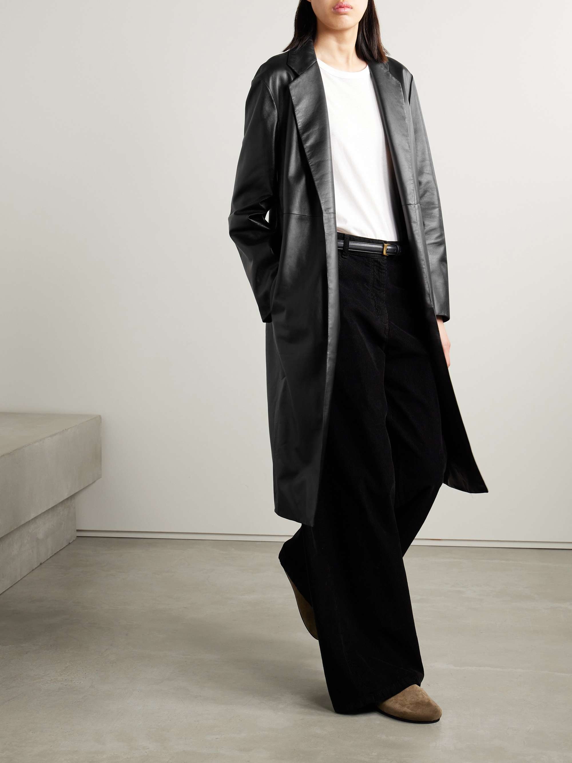 Babil leather trench coat view