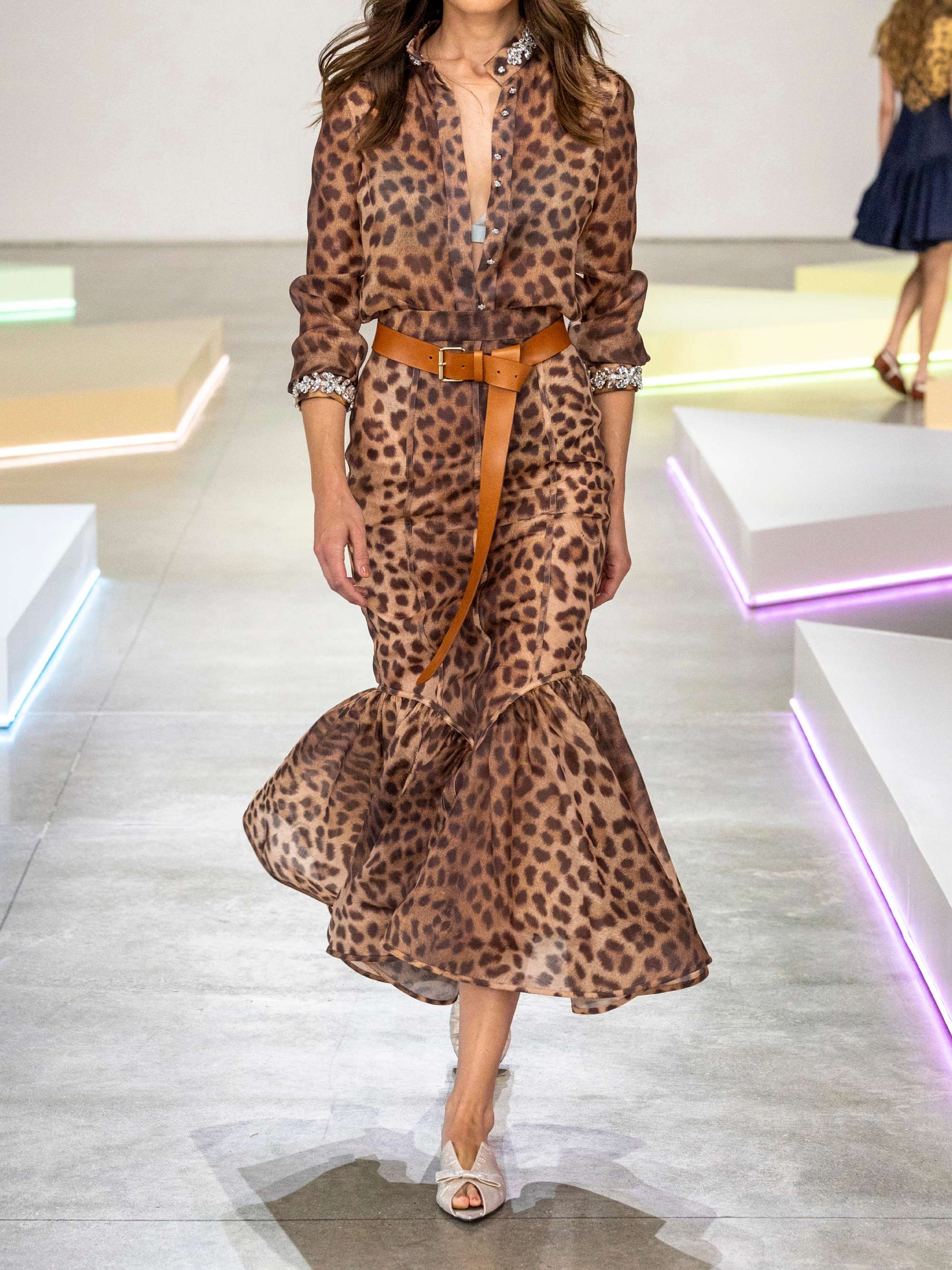Crush leopard-print linen and silk-blend organza shirt view