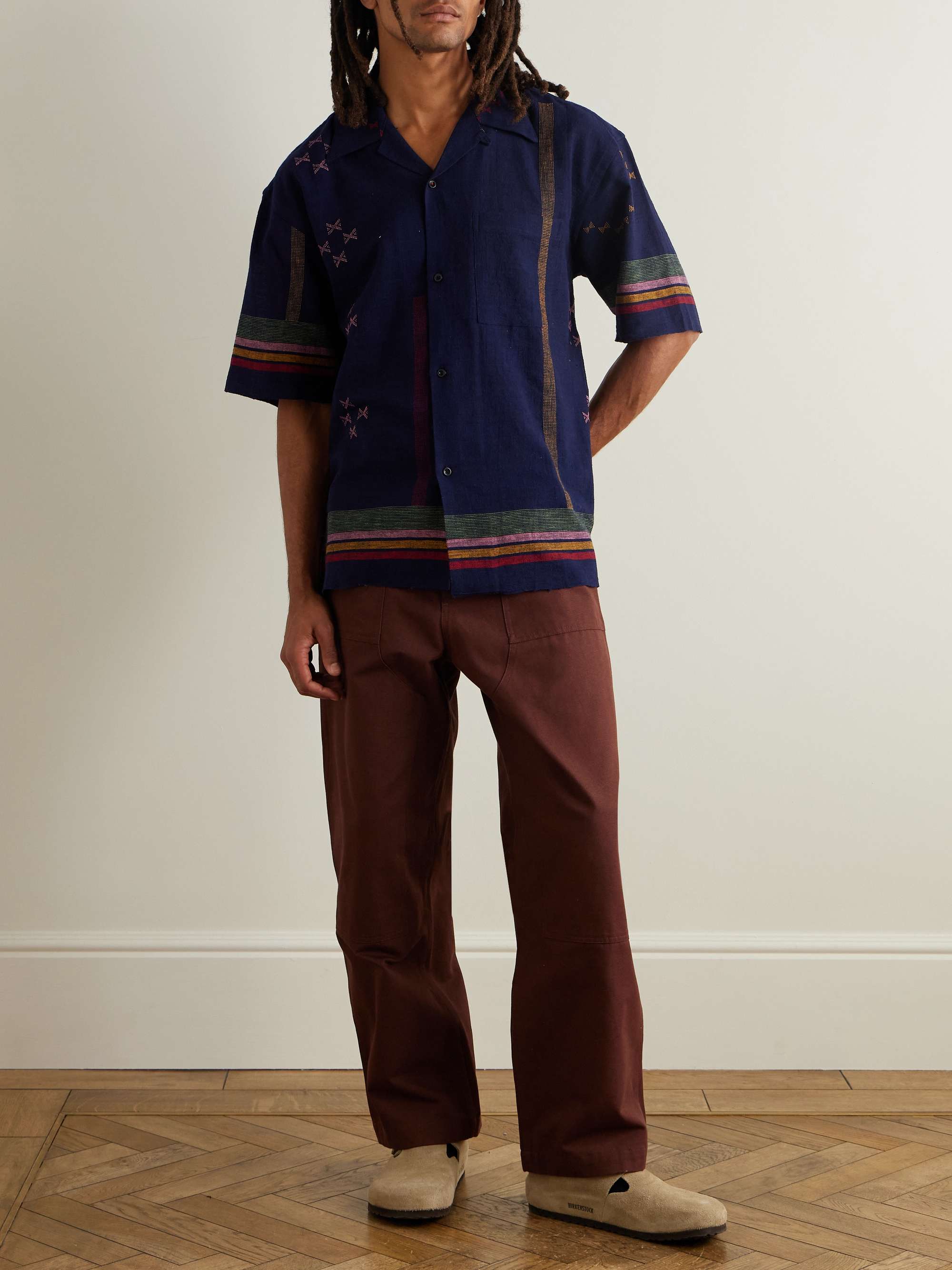 Rohit Convertible-Collar Cotton-Jacquard Shirt view