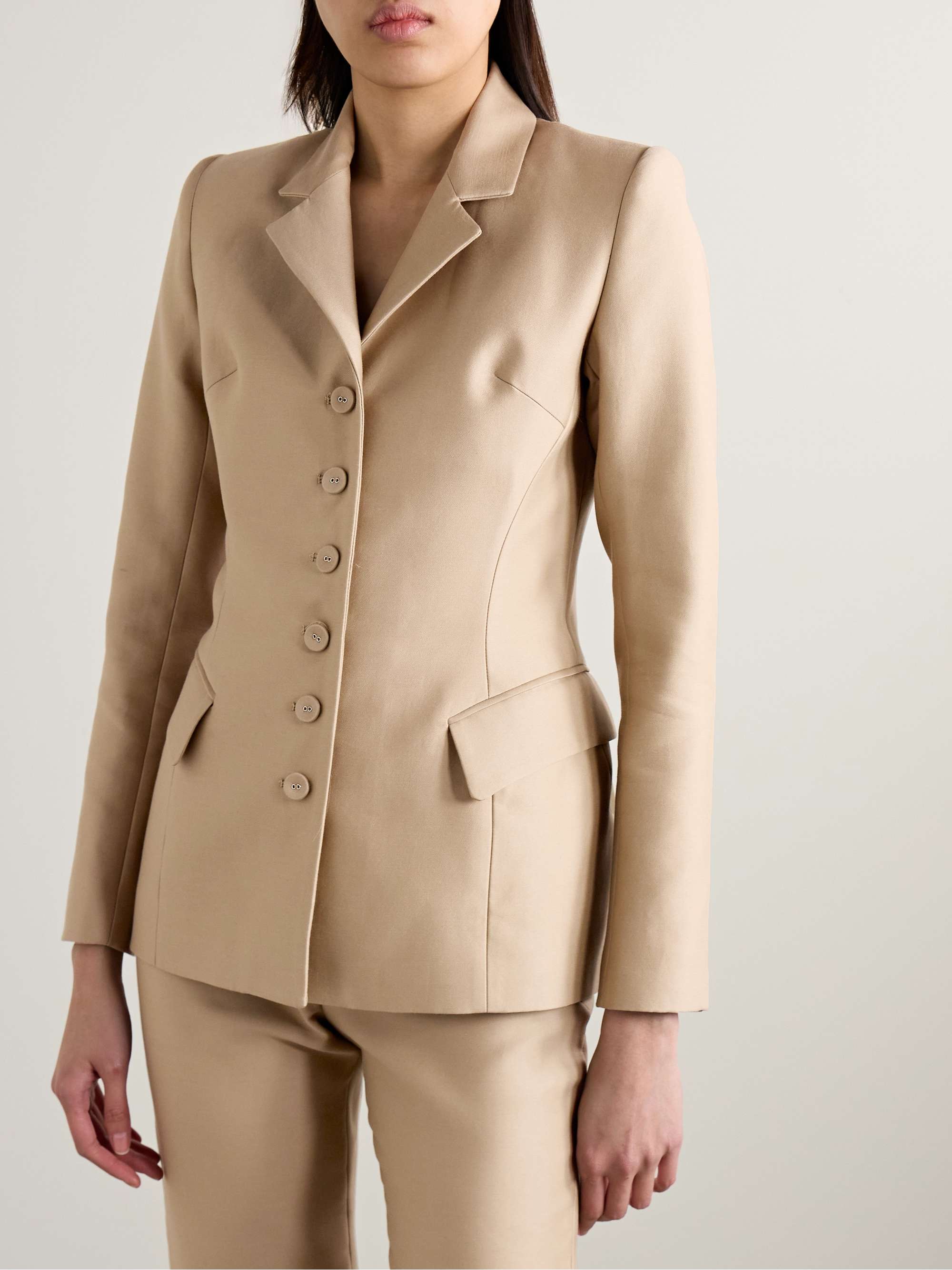 Moro cotton and silk-blend blazer view