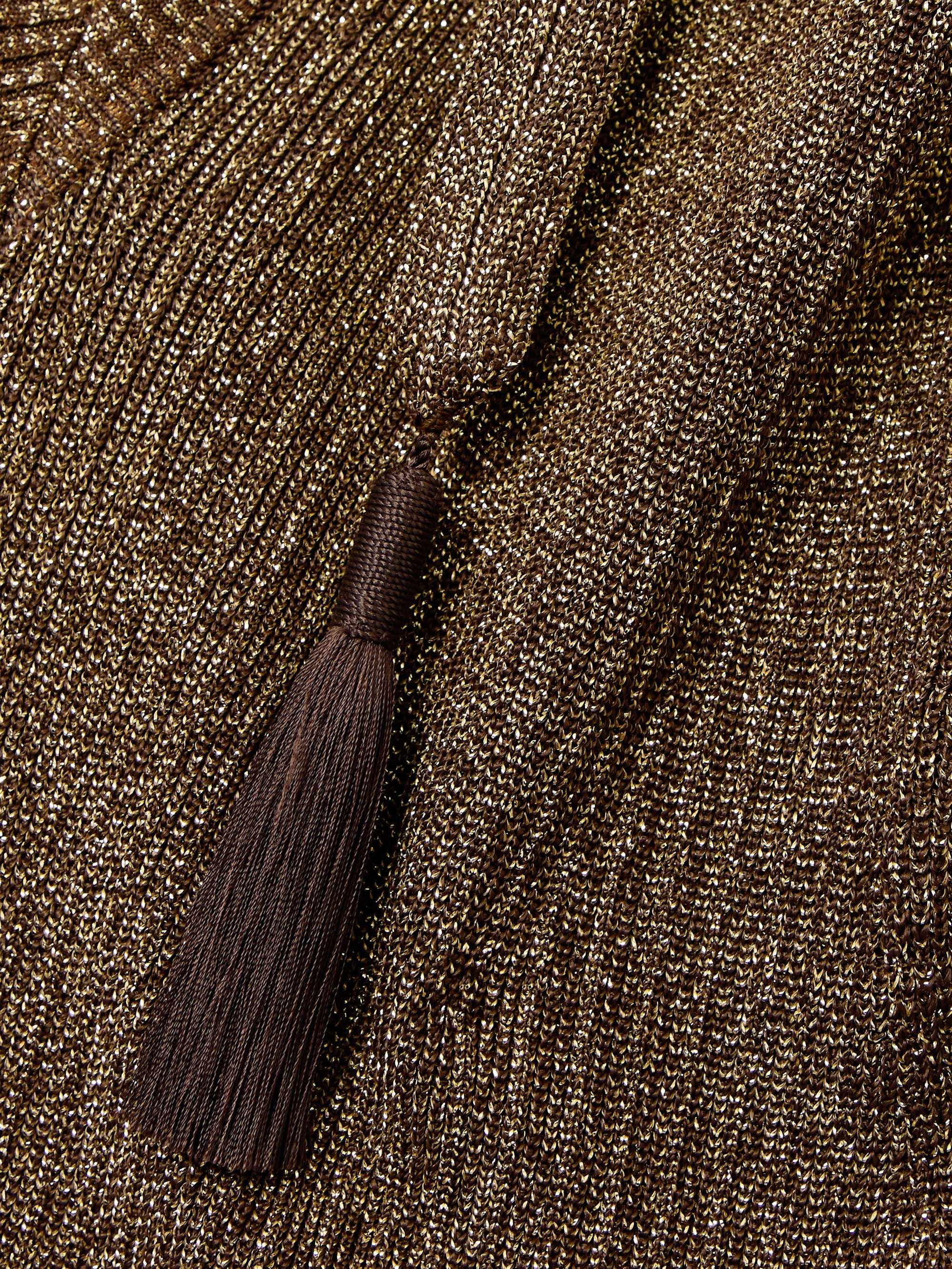 Embellished metallic jersey maxi dress view