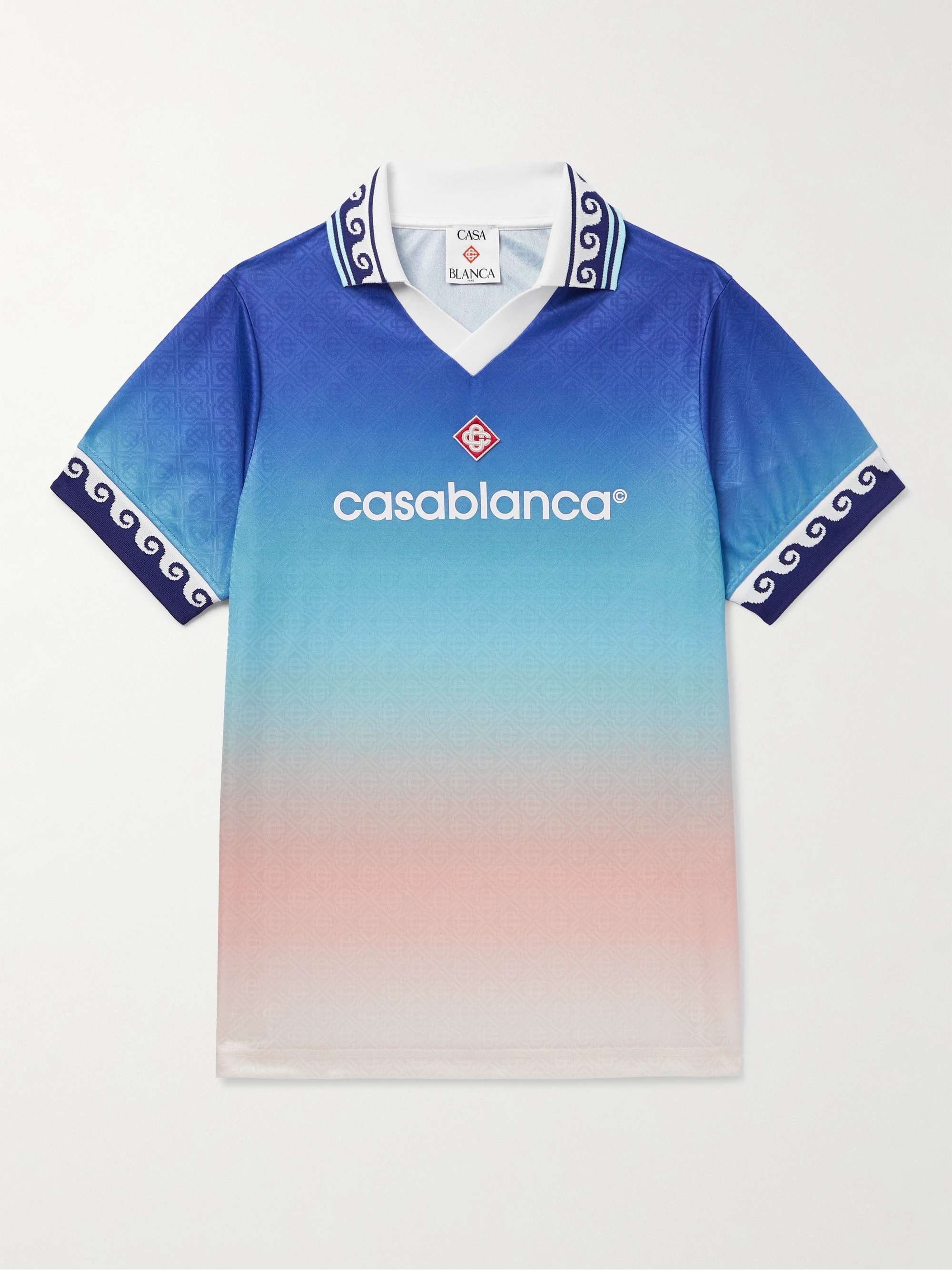 Appliquéd Logo-Print Jacquard Polo Shirt view
