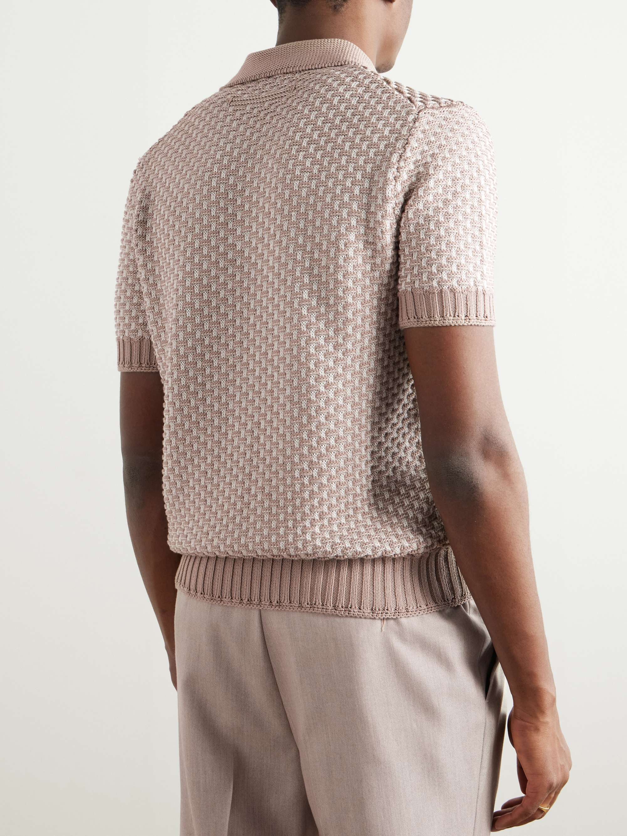 Silk, Cotton and Linen-Blend Polo Shirt view