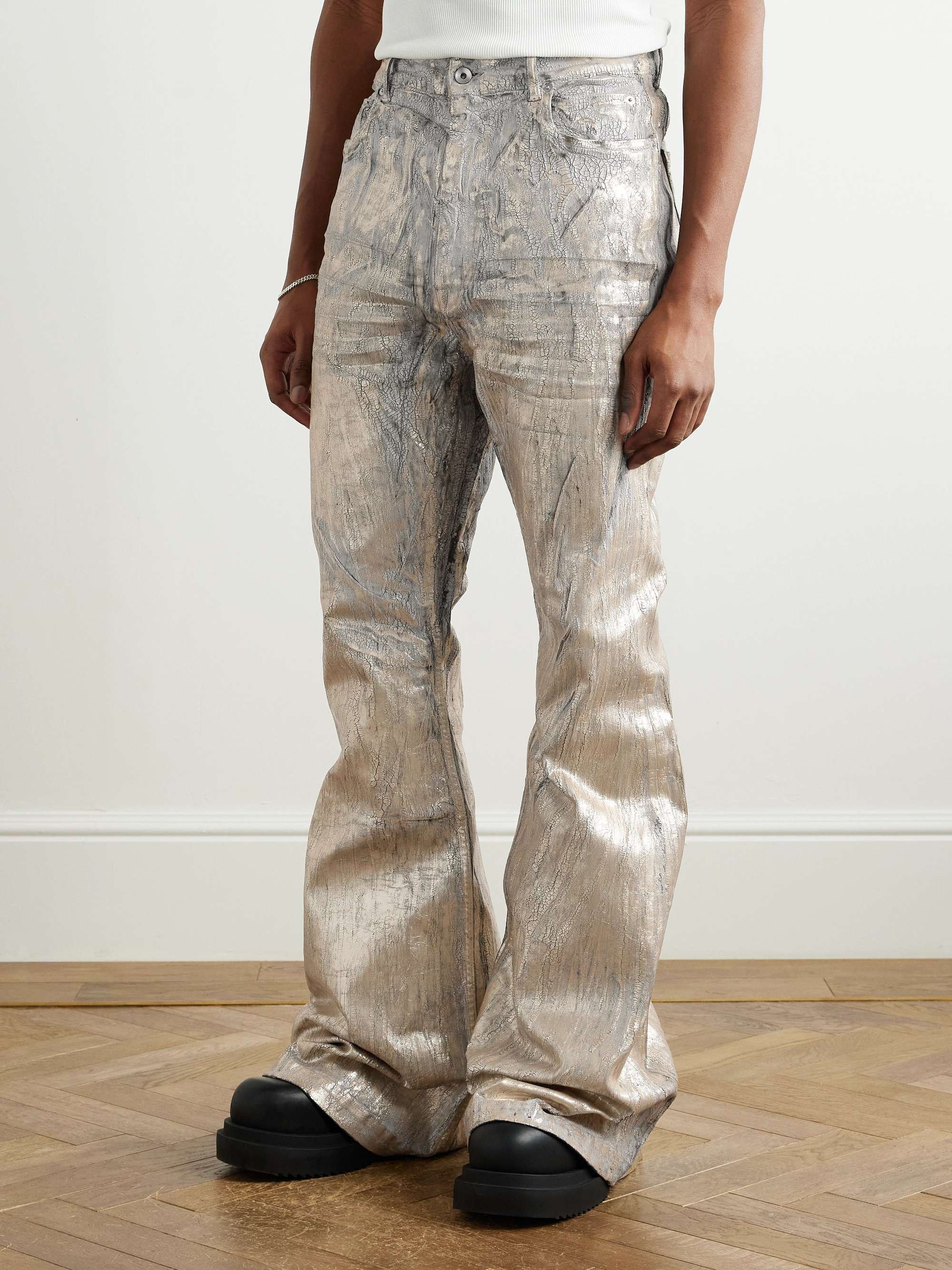 Bolan Slim-Fit Flared Metallic Megacrust Jeans view