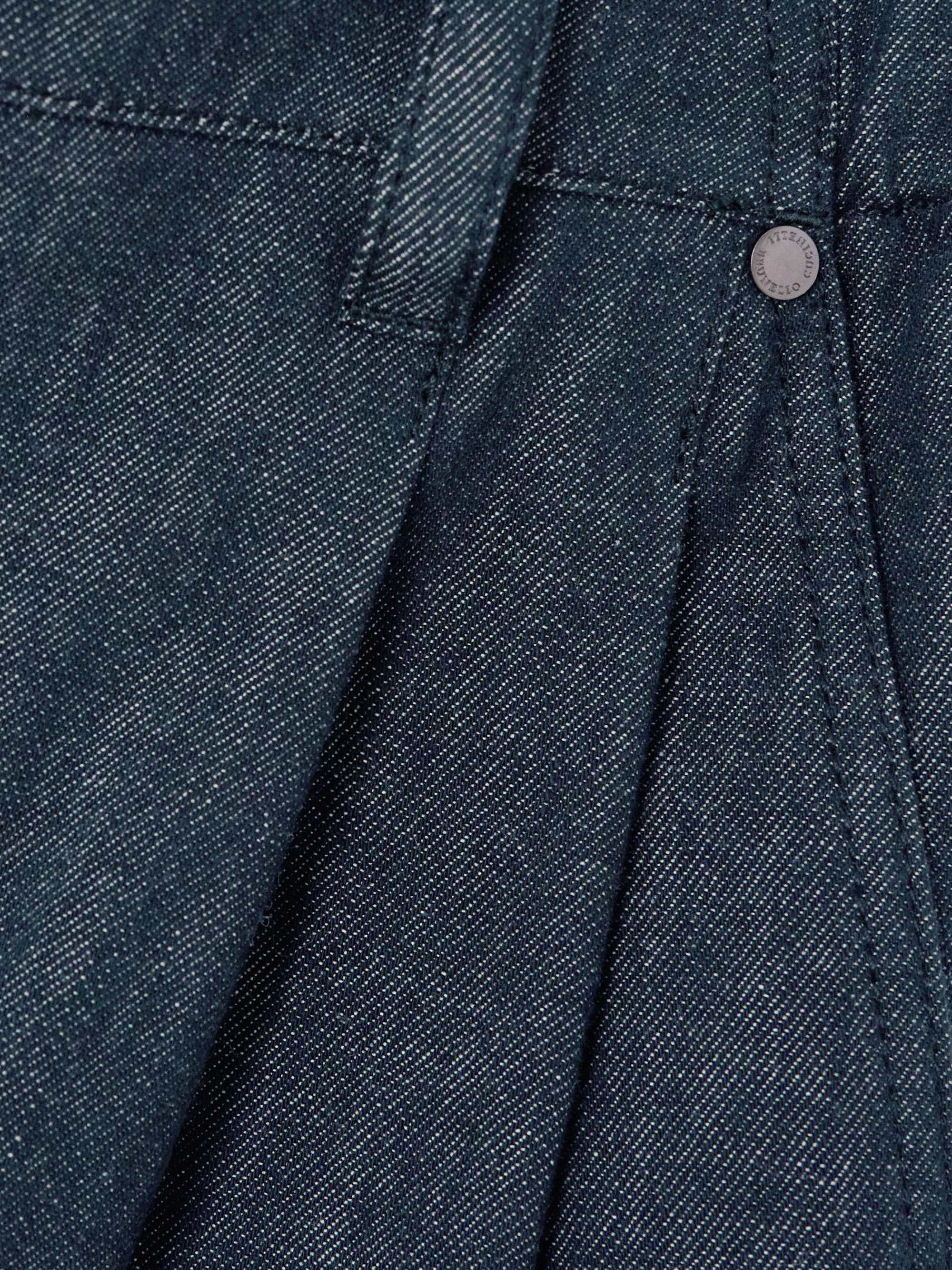 Pleated denim shorts view