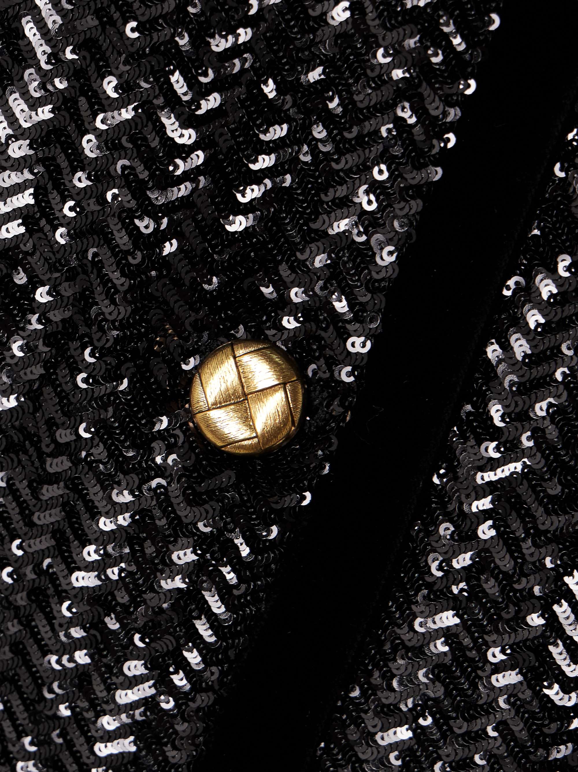 All About You Gliss velvet-trimmed sequined woven jacket view