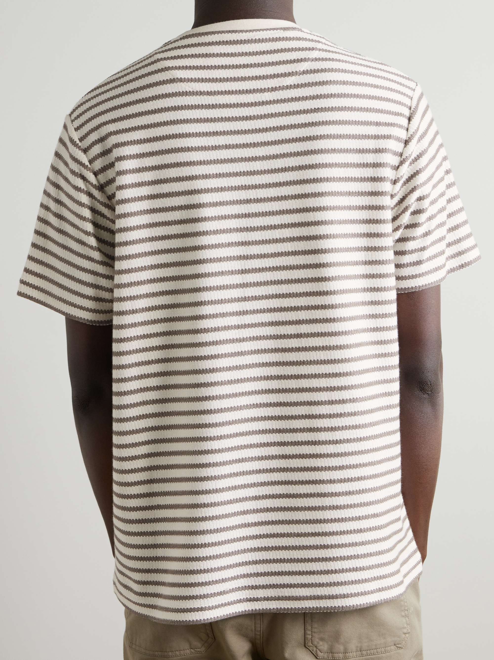 Striped Ribbed Cotton-Jersey T-Shirt view