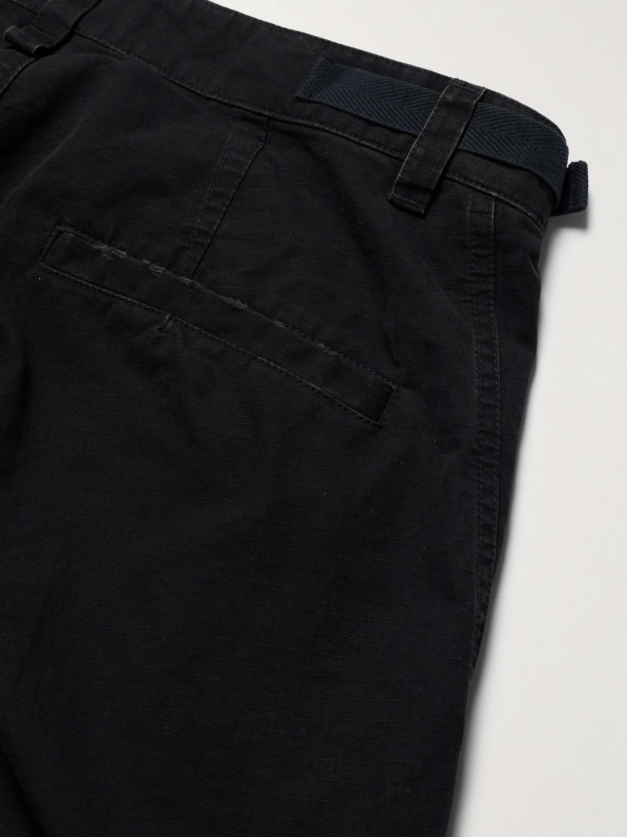 Wide-Leg Distressed Cotton Cargo Trousers view