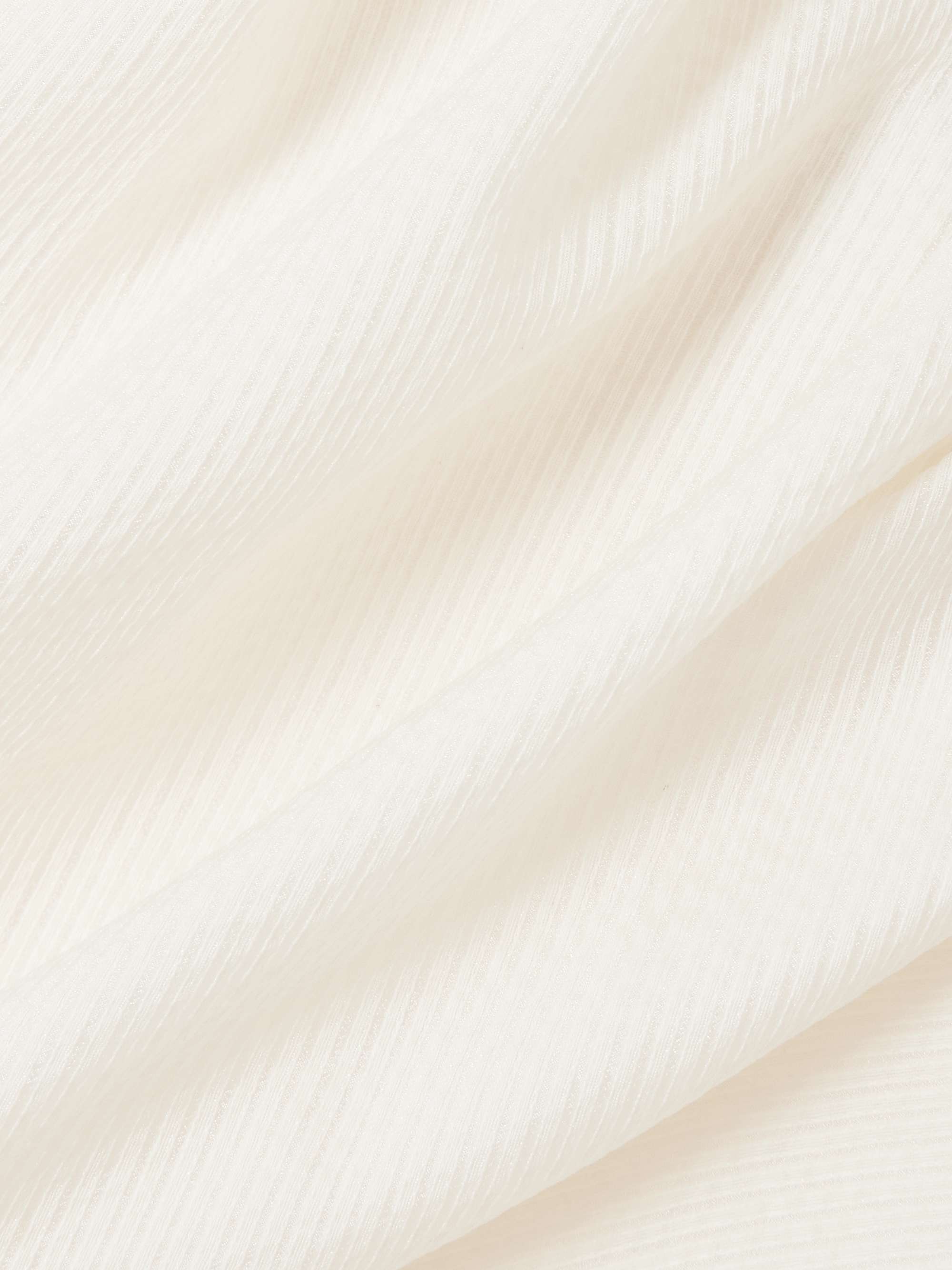 Accordion cold-shoulder ribbed cotton and silk-blend midi dress view