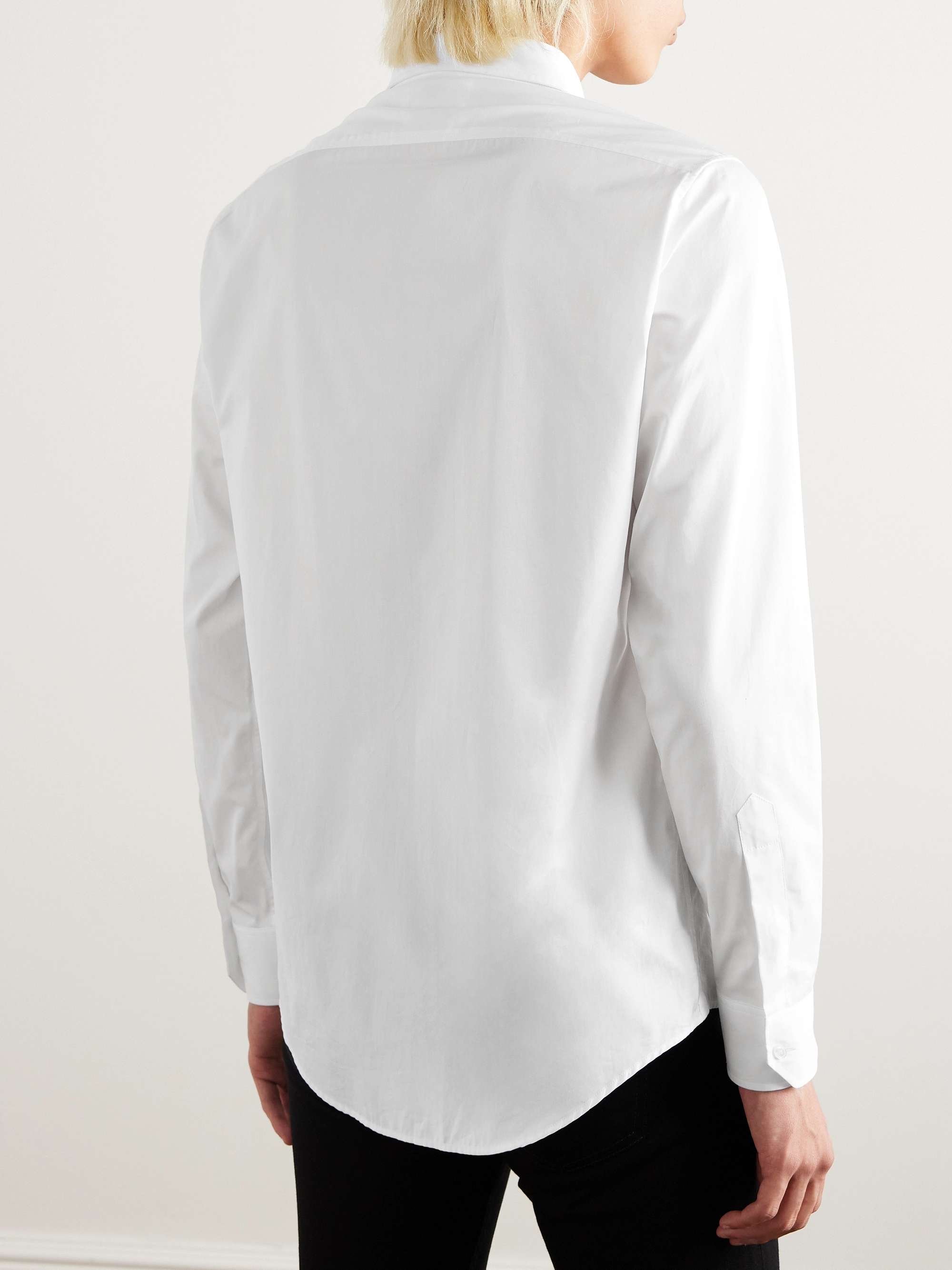 Slim-Fit Logo-Embroidered Cotton-Poplin Shirt view