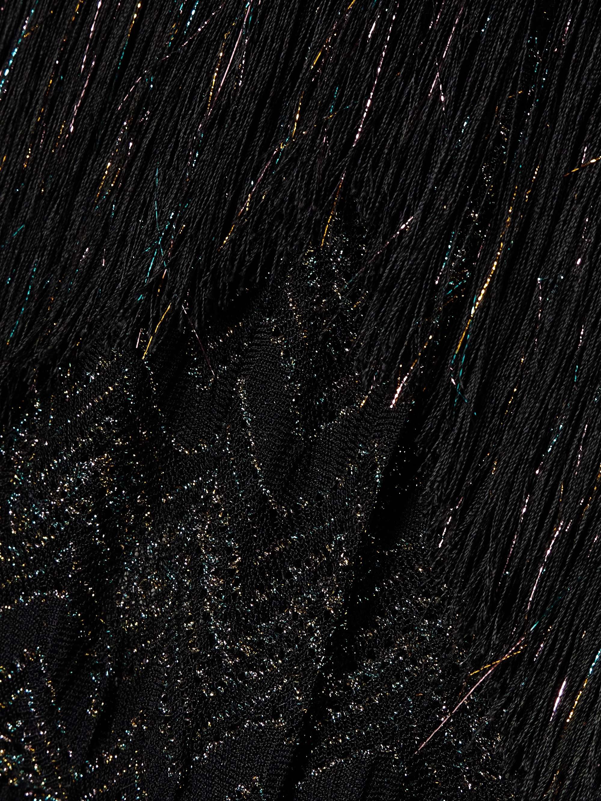Mare fringed metallic crochet-knit halterneck jumpsuit view