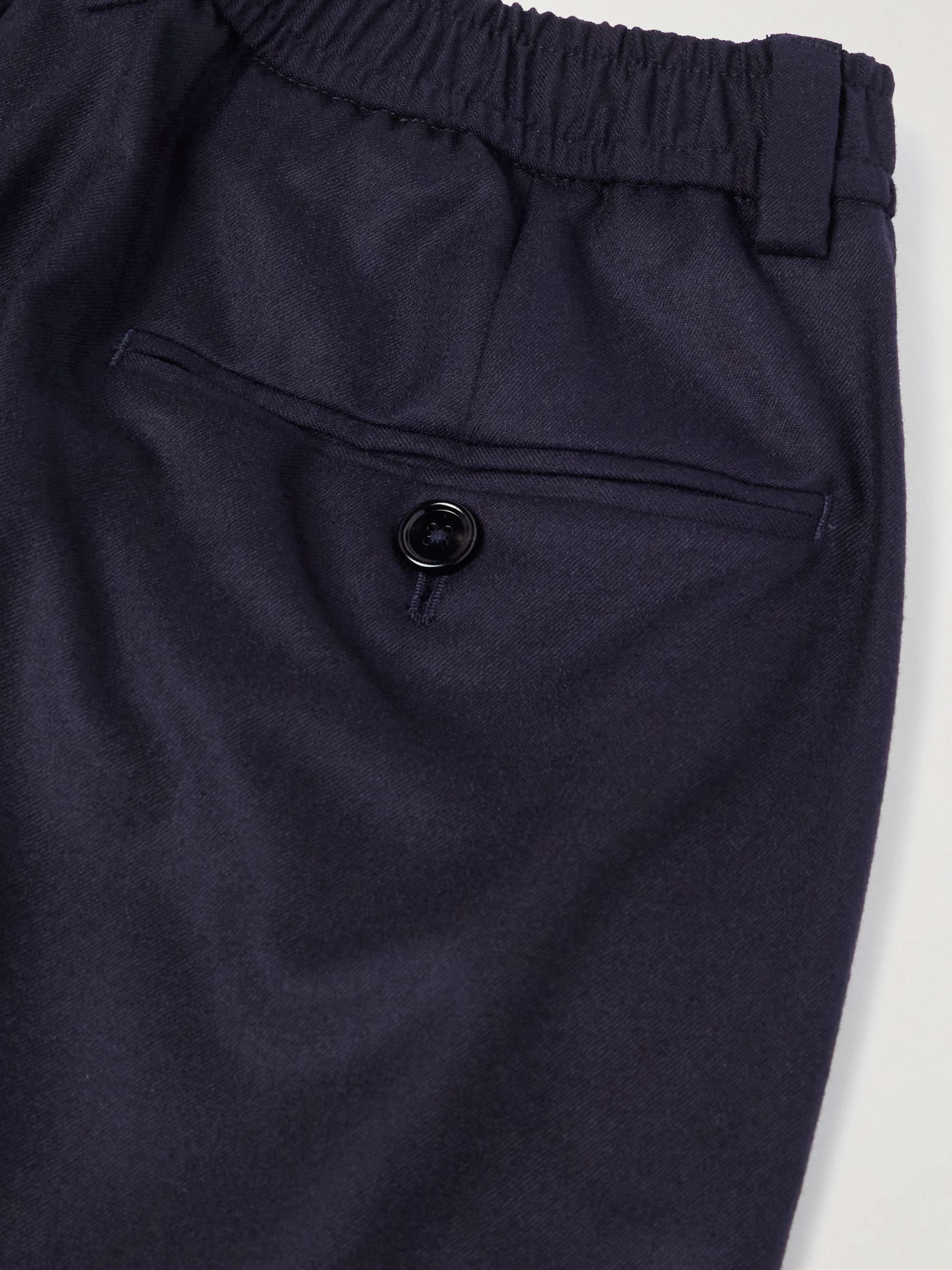 Slim-Fit Tapered Wool-Flannel Trousers view