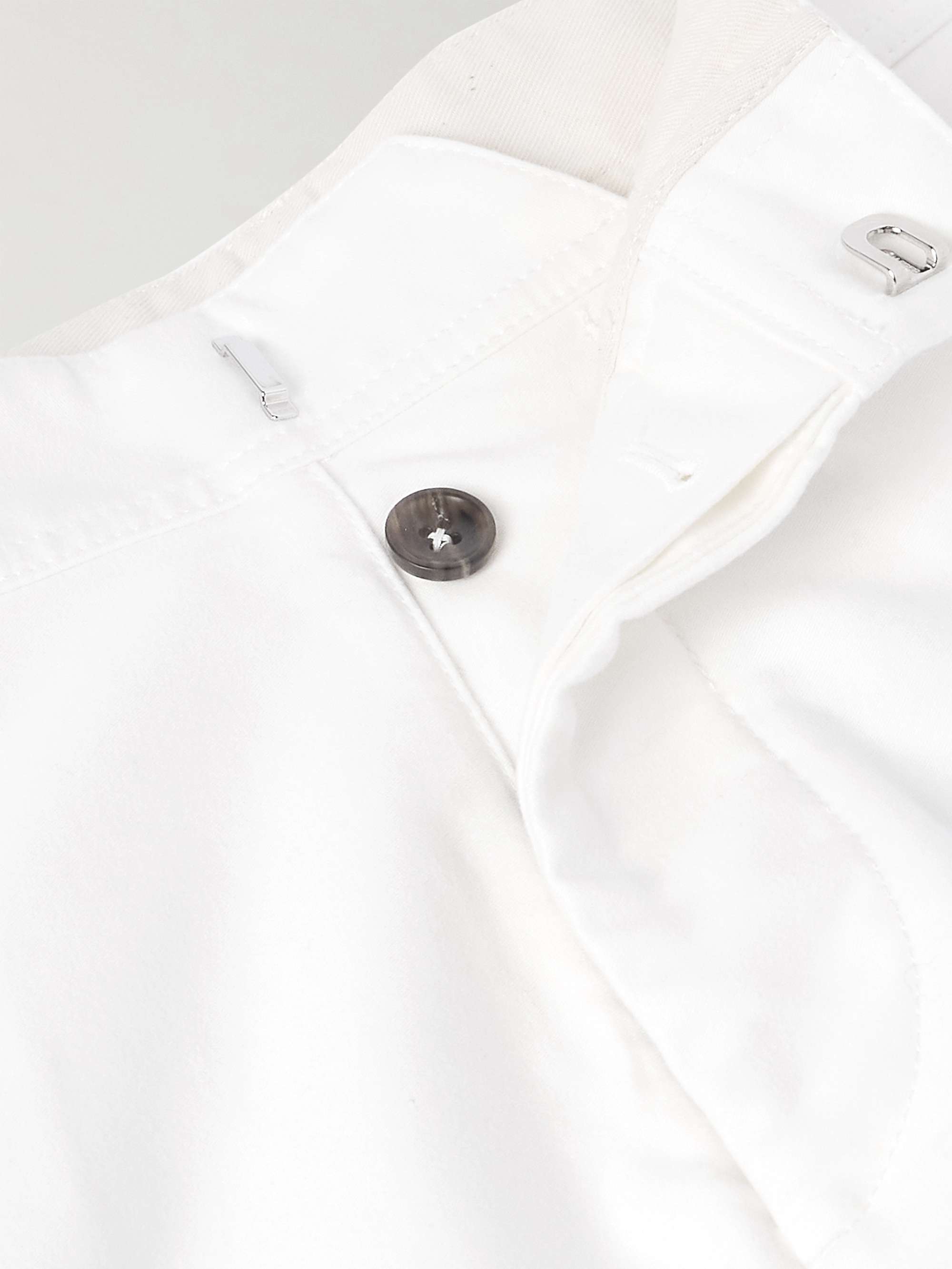 Straight-Leg Brushed Cotton-Satin Trousers view