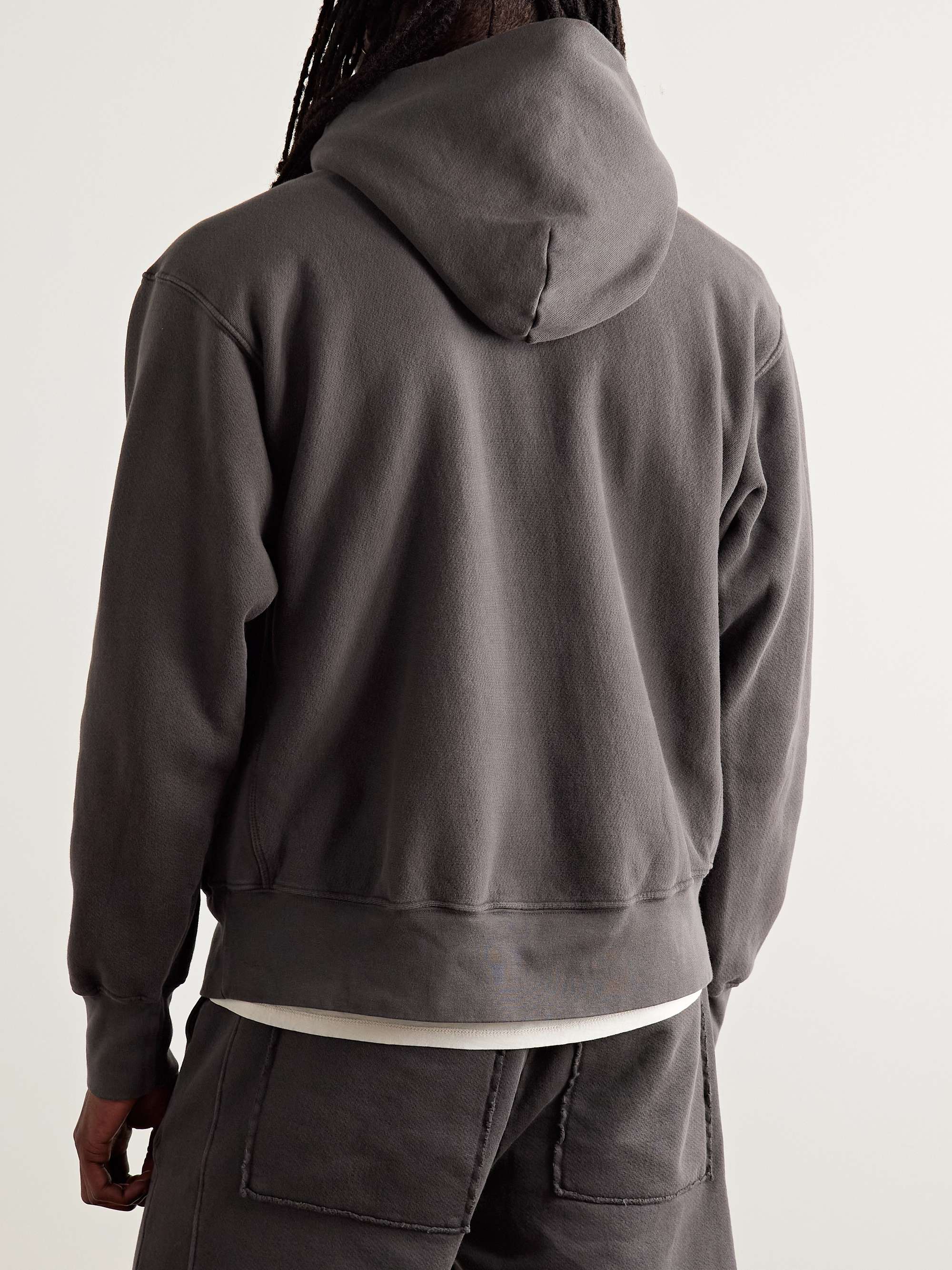 Garment-Dyed Fleece-Back Cotton-Jersey Hoodie view