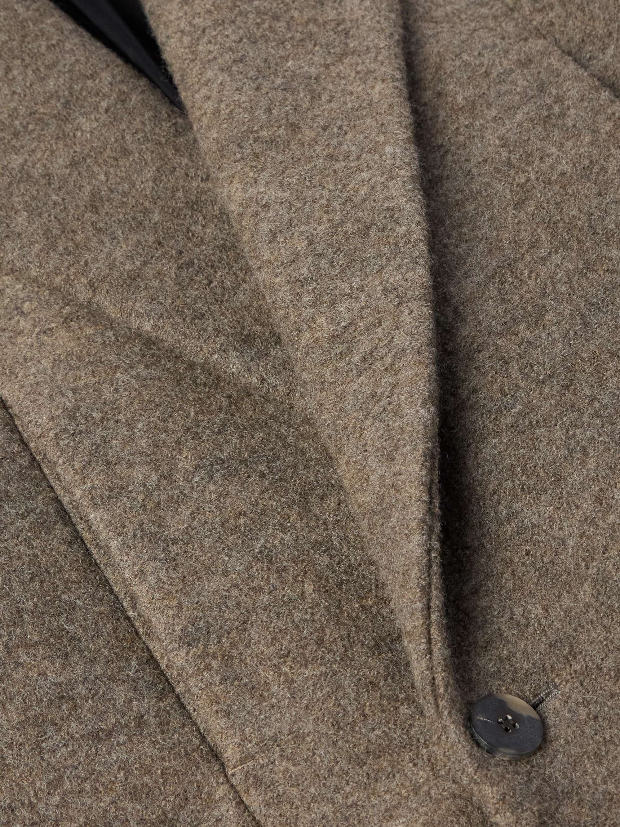 Oversized Double-Breasted Boiled Virgin Wool Coat view