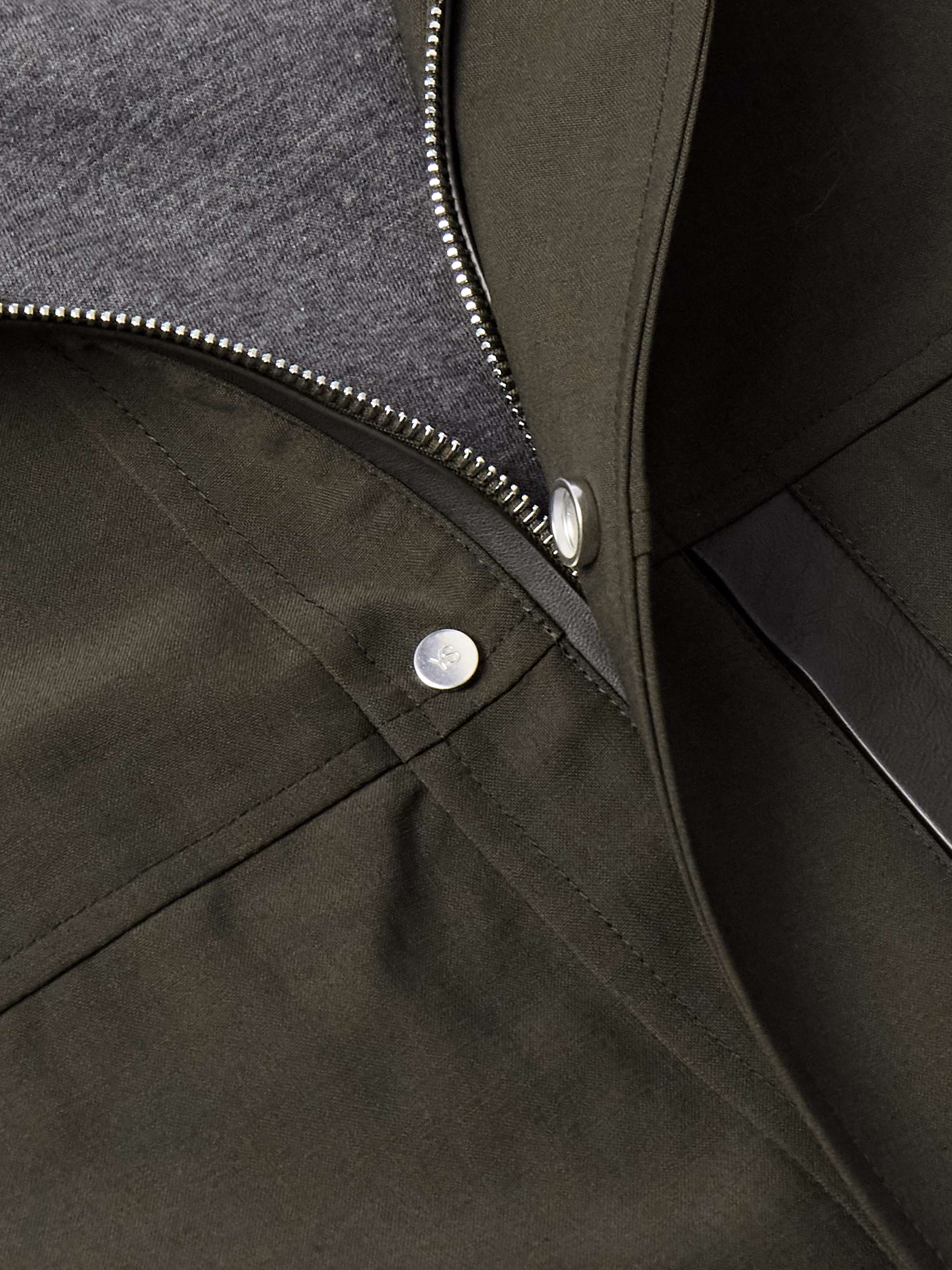 Leather-Trimmed Woven Jacket view