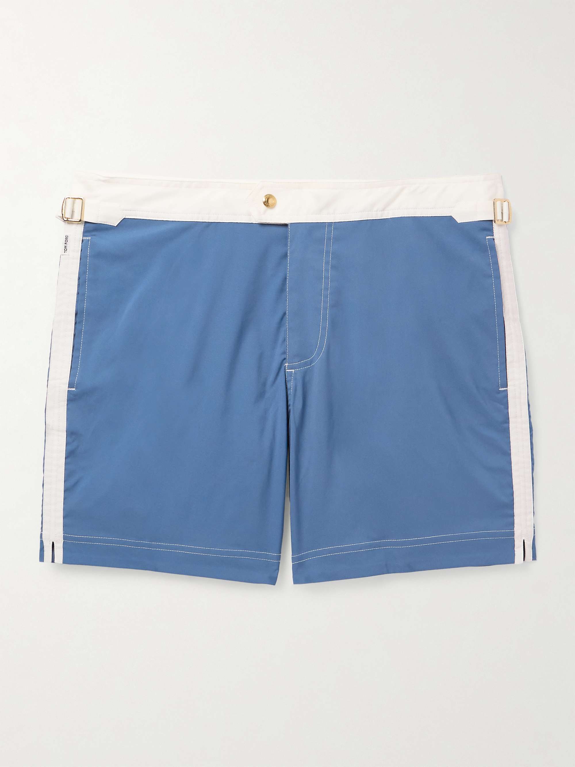 Slim-Fit Mid-Length Striped Swim Shorts view