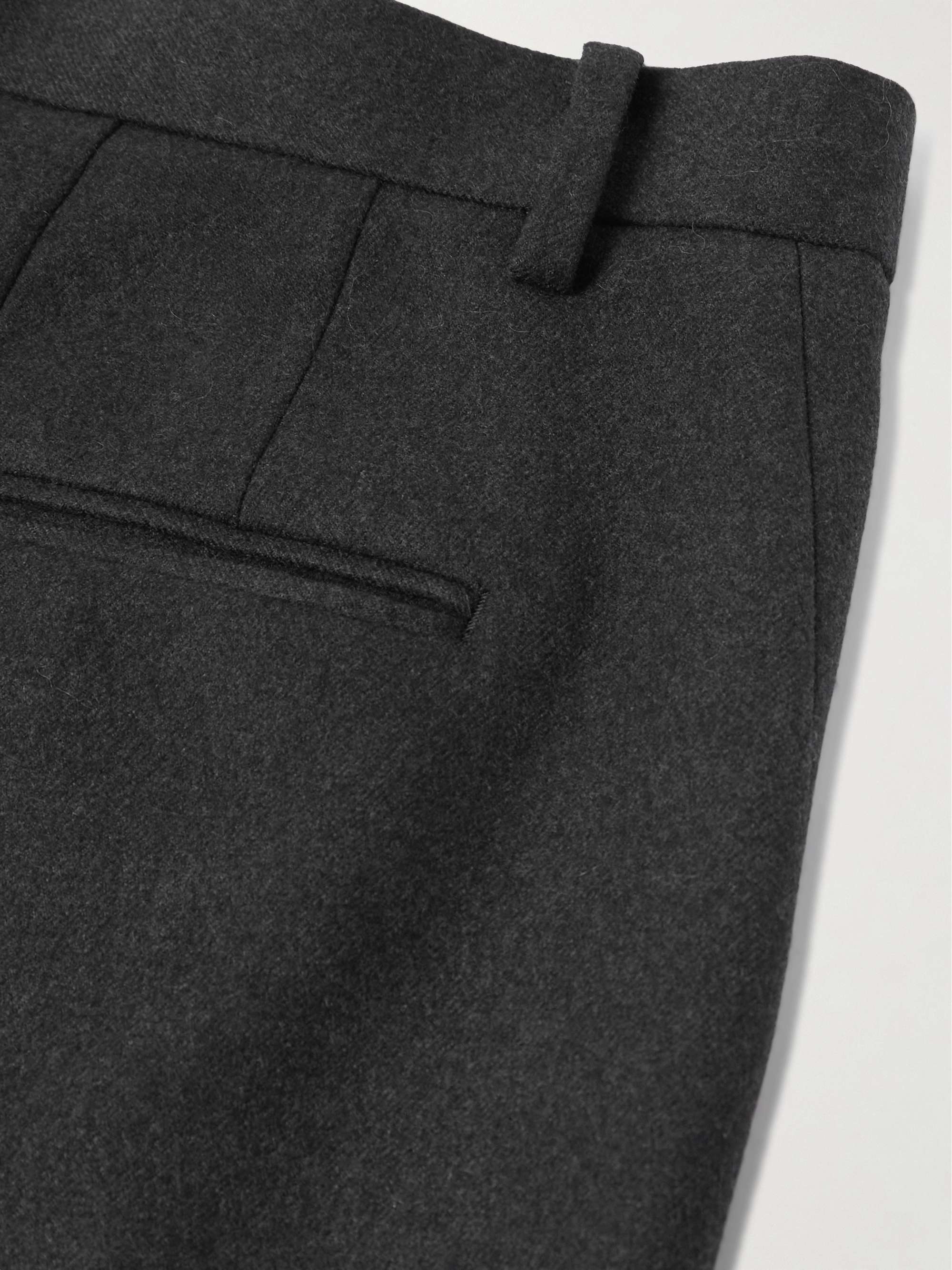 Straight-Leg Melton Super 130s Wool-Twill Suit Trousers view