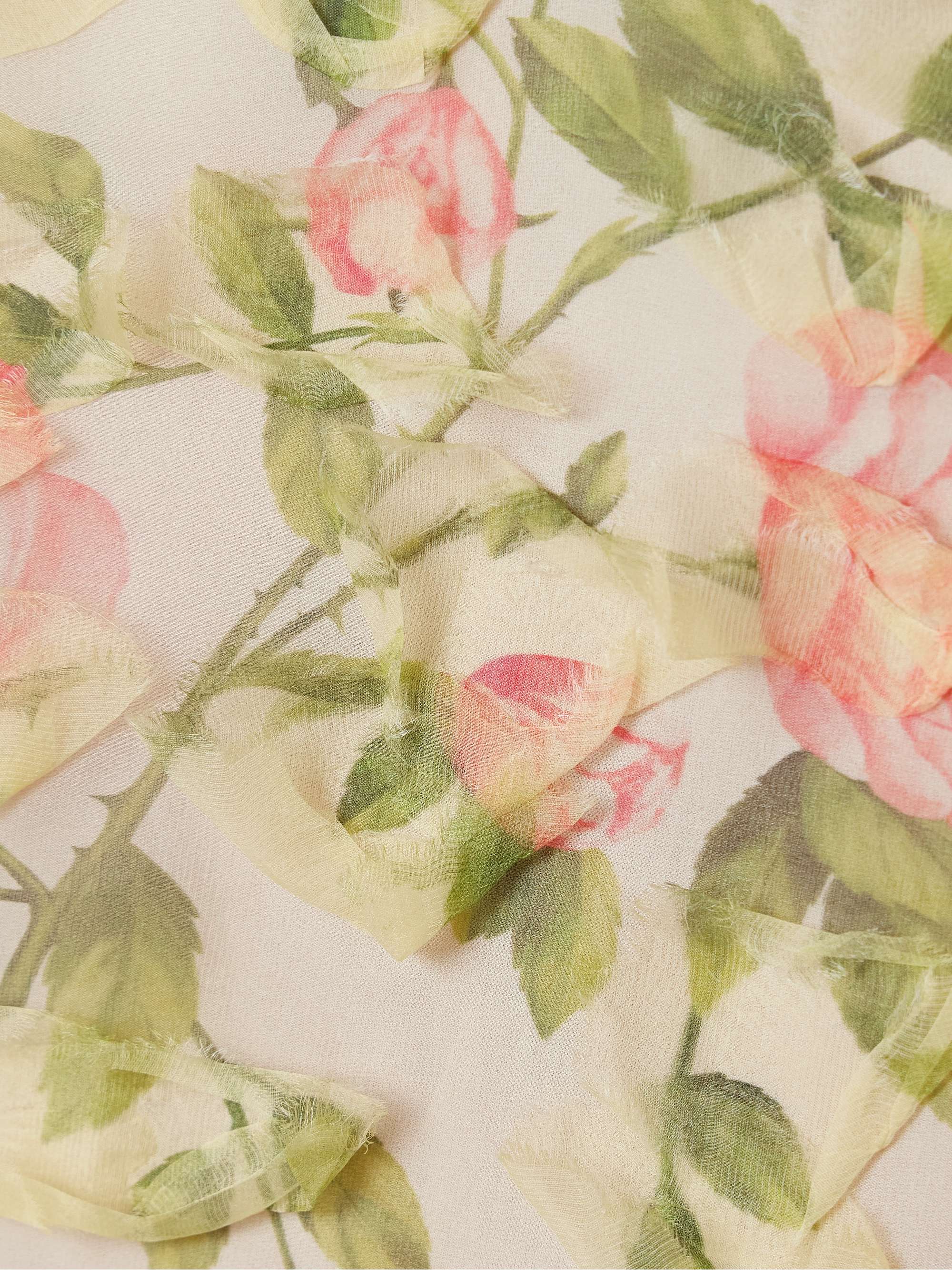 Tiered floral-print silk-blend georgette mini dress view