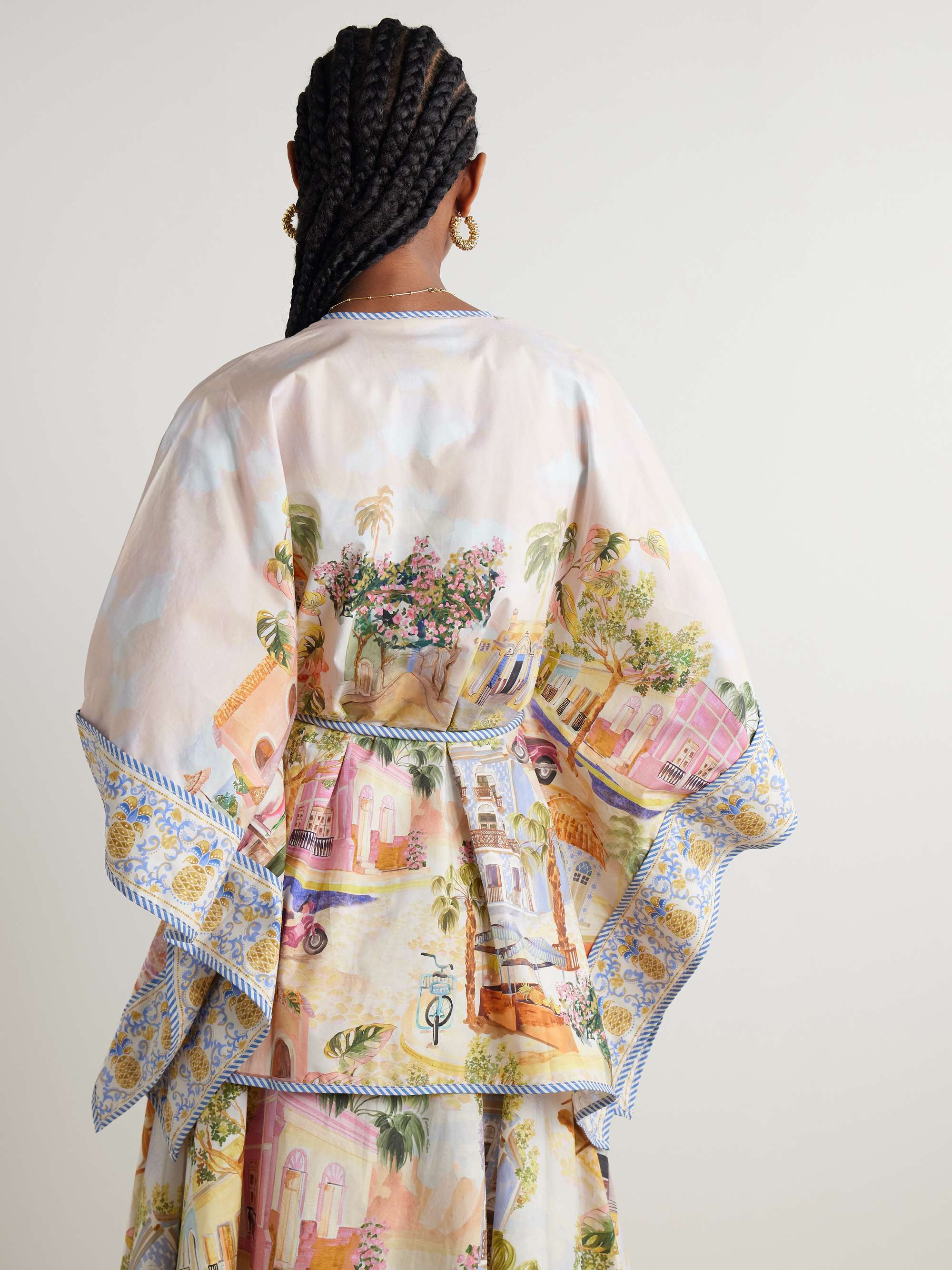 Aracati belted printed organic cotton-poplin tunic view