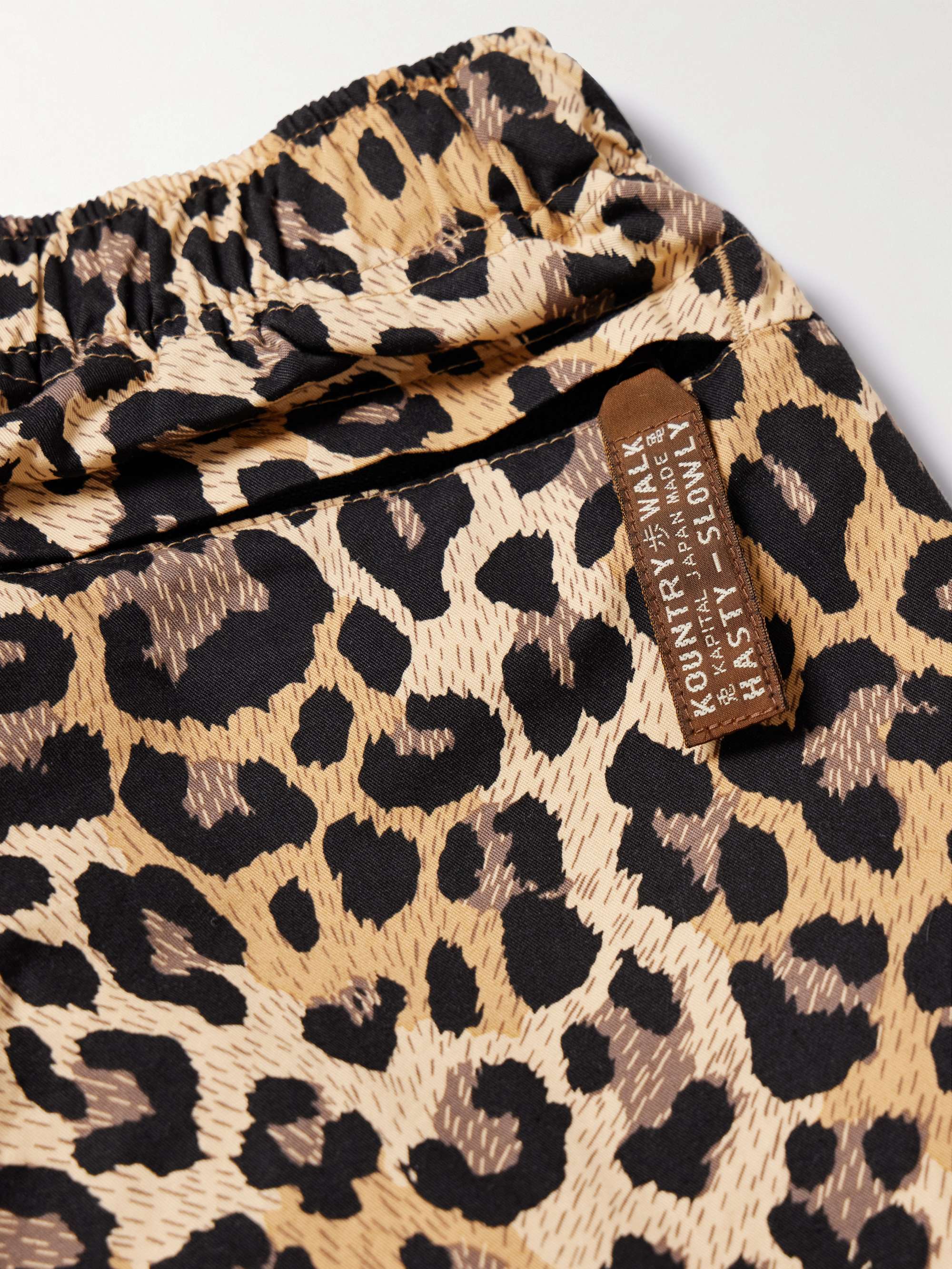 Easy Wide-Leg Belted Leopard-Print Cotton-Twill Shorts view